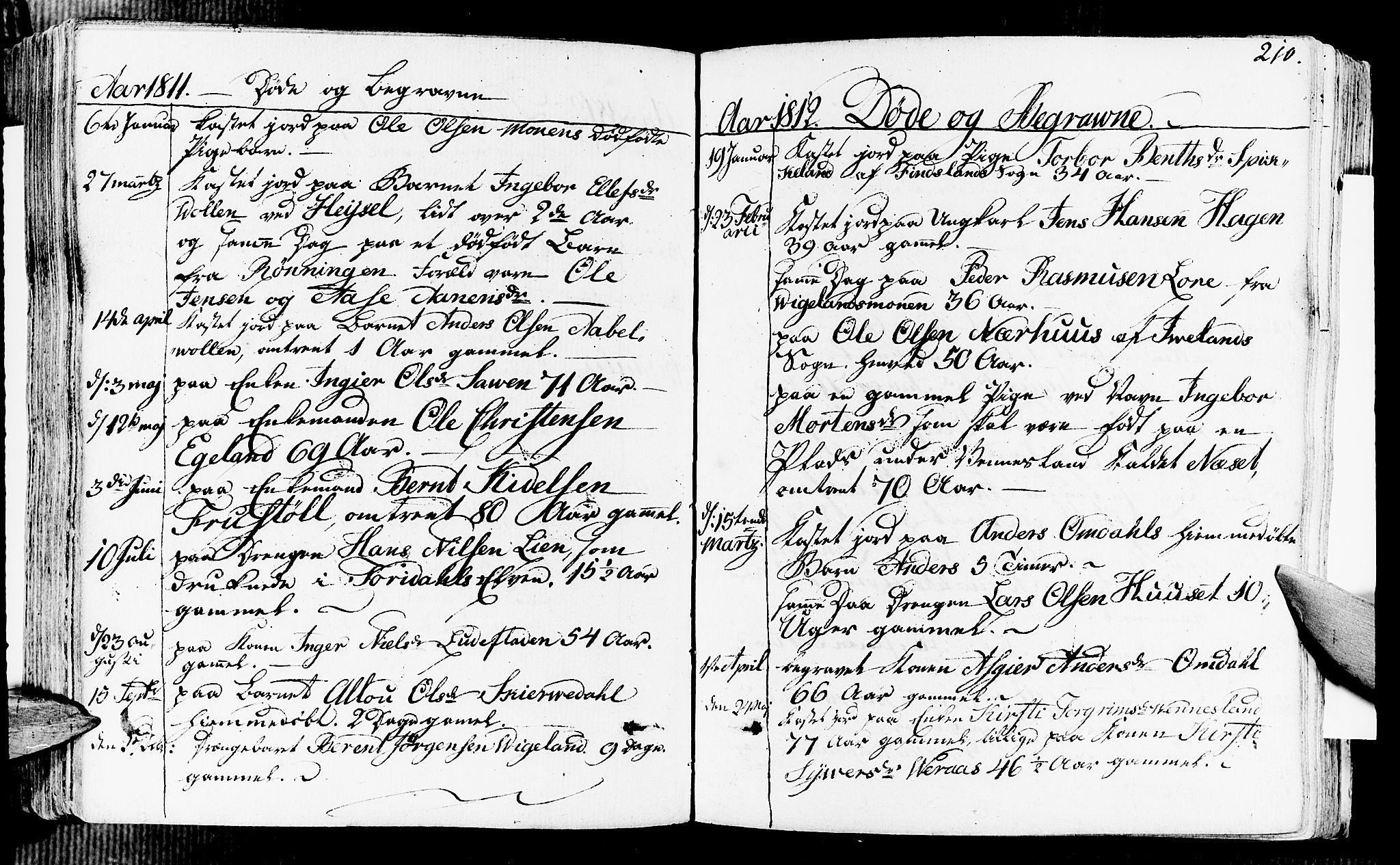 Vennesla sokneprestkontor, AV/SAK-1111-0045/Fa/Fab/L0002: Parish register (official) no. A 2, 1794-1834, p. 210