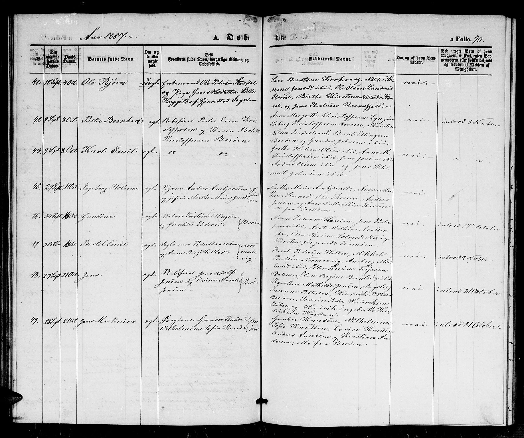 Dypvåg sokneprestkontor, SAK/1111-0007/F/Fb/Fba/L0010: Parish register (copy) no. B 10, 1842-1857, p. 90