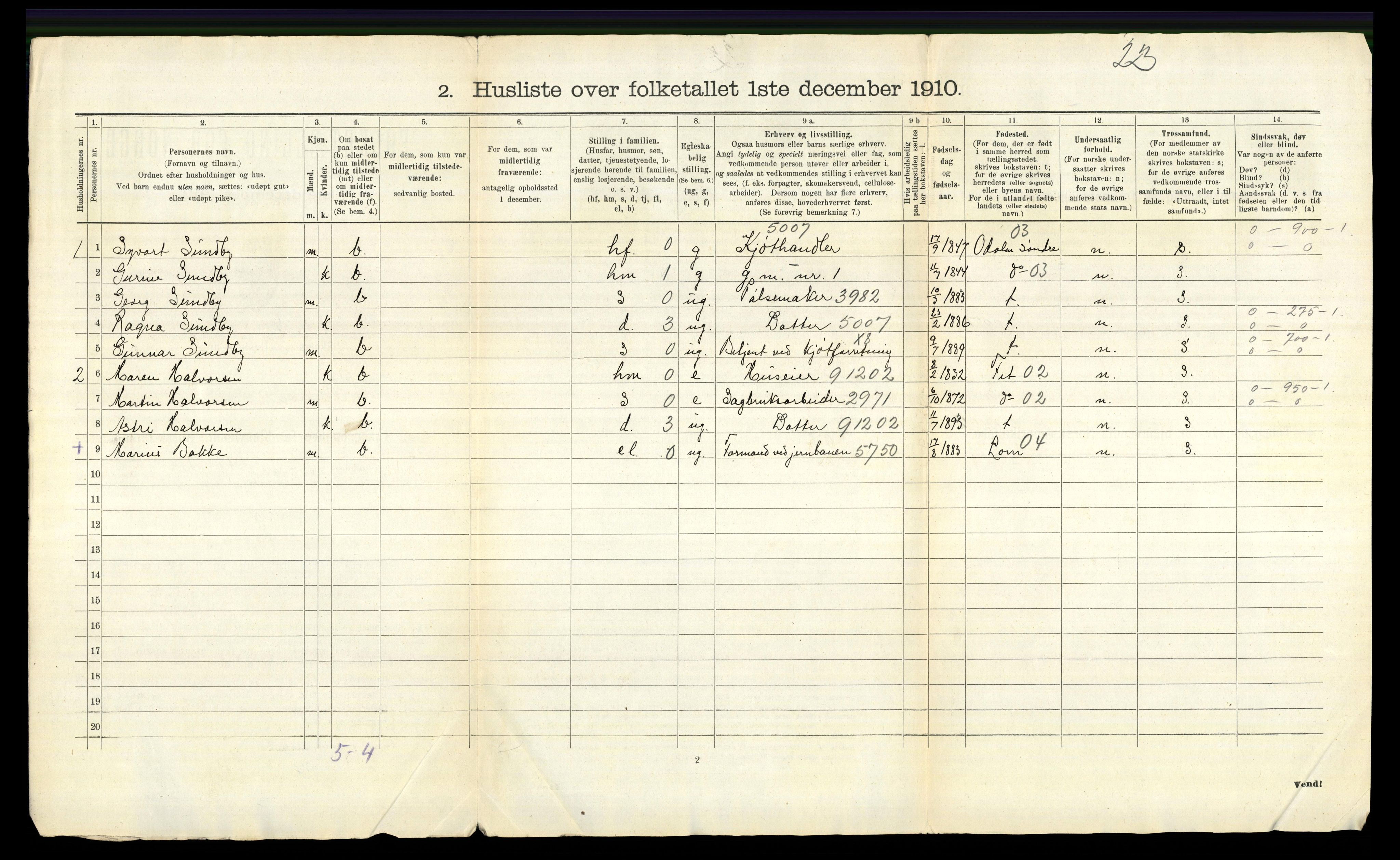 RA, 1910 census for Lillestrøm, 1910, p. 34