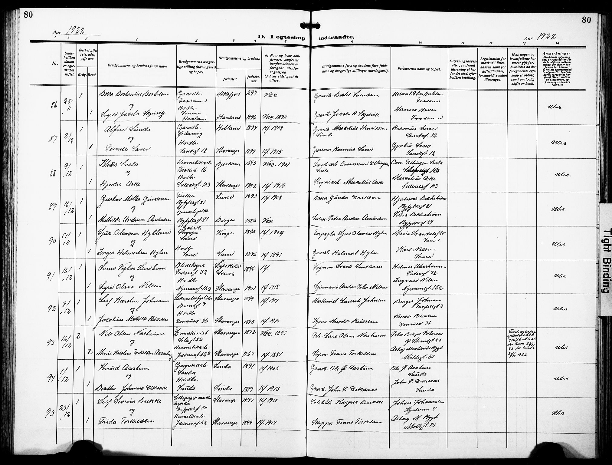 St. Johannes sokneprestkontor, AV/SAST-A-101814/001/30/30BB/L0007: Parish register (copy) no. B 7, 1917-1932, p. 80