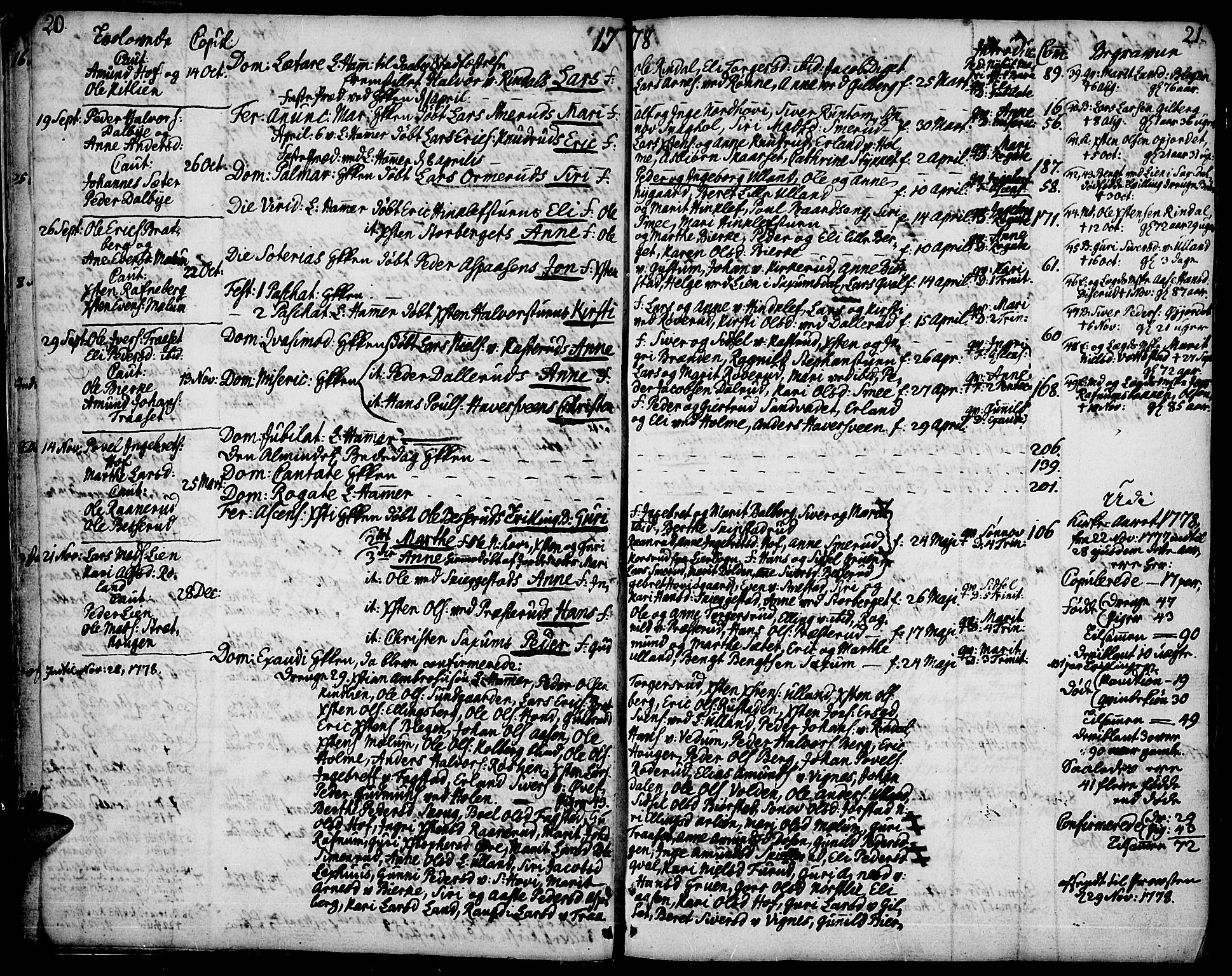 Fåberg prestekontor, AV/SAH-PREST-086/H/Ha/Haa/L0002: Parish register (official) no. 2, 1775-1818, p. 20-21