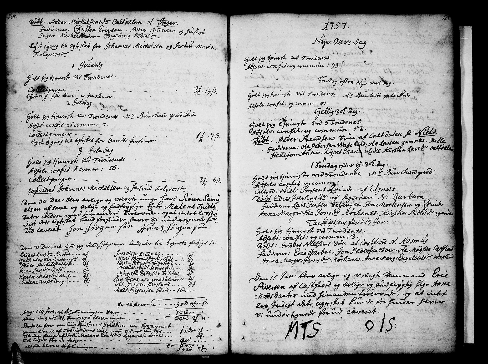 Trondenes sokneprestkontor, SATØ/S-1319/H/Ha/L0002kirke: Parish register (official) no. 2, 1751-1781, p. 124-125