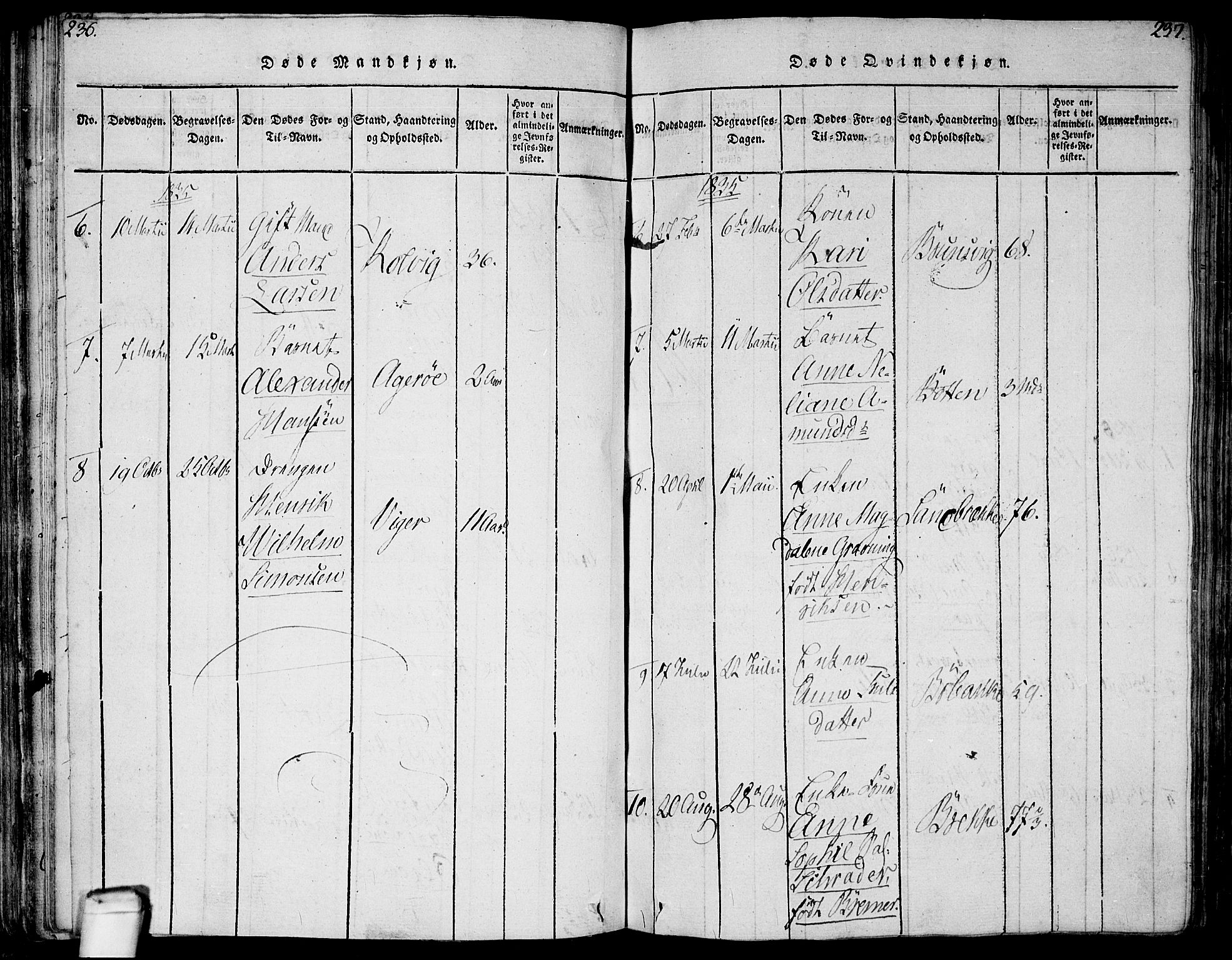 Hvaler prestekontor Kirkebøker, SAO/A-2001/F/Fa/L0005: Parish register (official) no. I 5, 1816-1845, p. 236-237