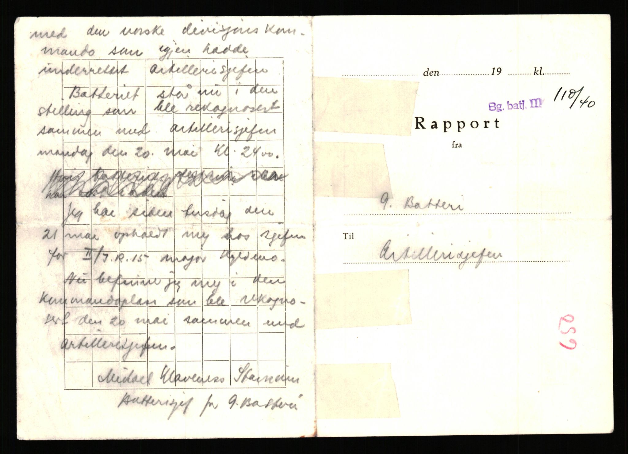 Forsvaret, Forsvarets krigshistoriske avdeling, AV/RA-RAFA-2017/Y/Yb/L0153: II-C-11-650  -  6. Divisjon: Bergartilleribataljon 3, 1940, p. 106