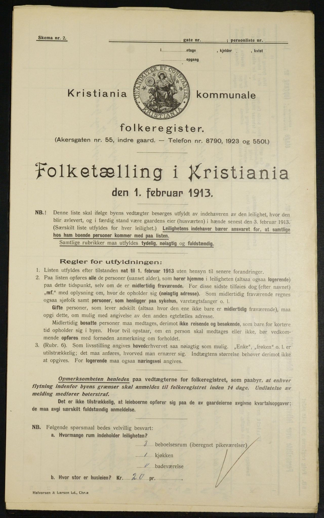 OBA, Municipal Census 1913 for Kristiania, 1913, p. 43721