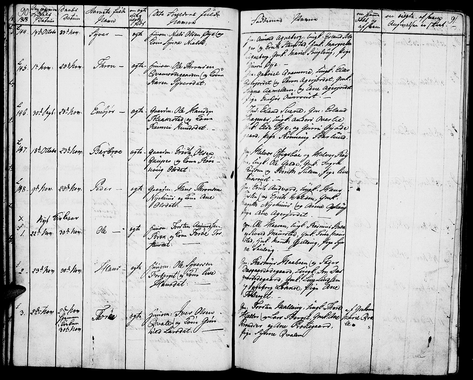 Lom prestekontor, AV/SAH-PREST-070/K/L0005: Parish register (official) no. 5, 1825-1837, p. 90-91