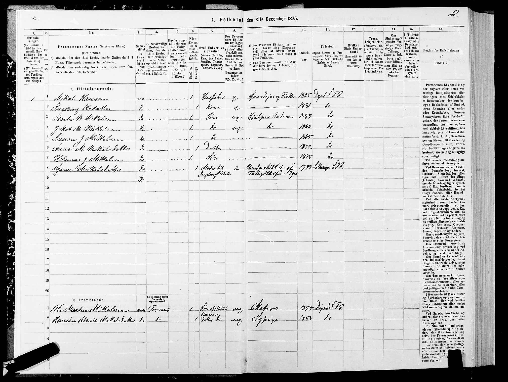 SATØ, 1875 census for 1927P Tranøy, 1875, p. 3002