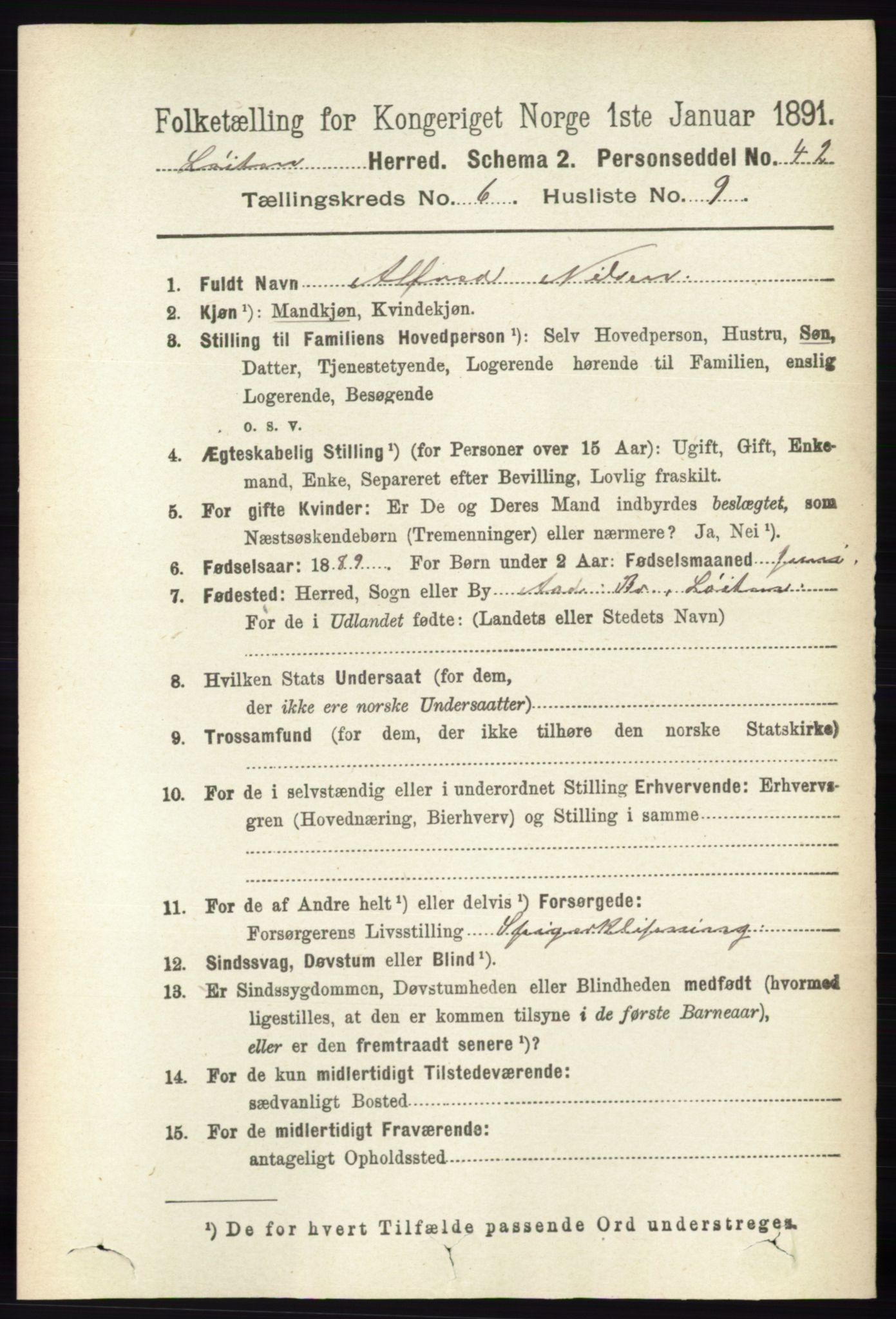 RA, 1891 census for 0415 Løten, 1891, p. 4249