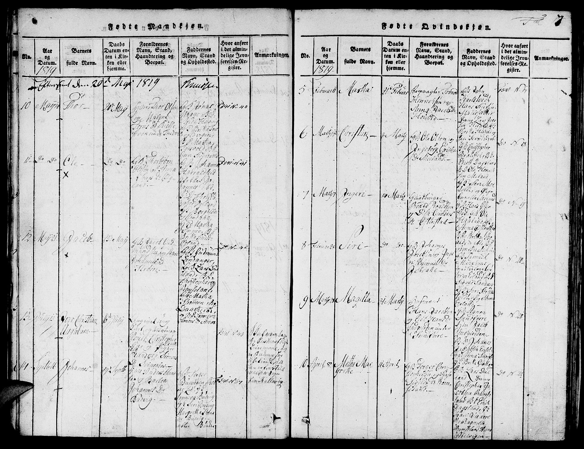 Skjold sokneprestkontor, AV/SAST-A-101847/H/Ha/Hab/L0001: Parish register (copy) no. B 1, 1815-1835, p. 17