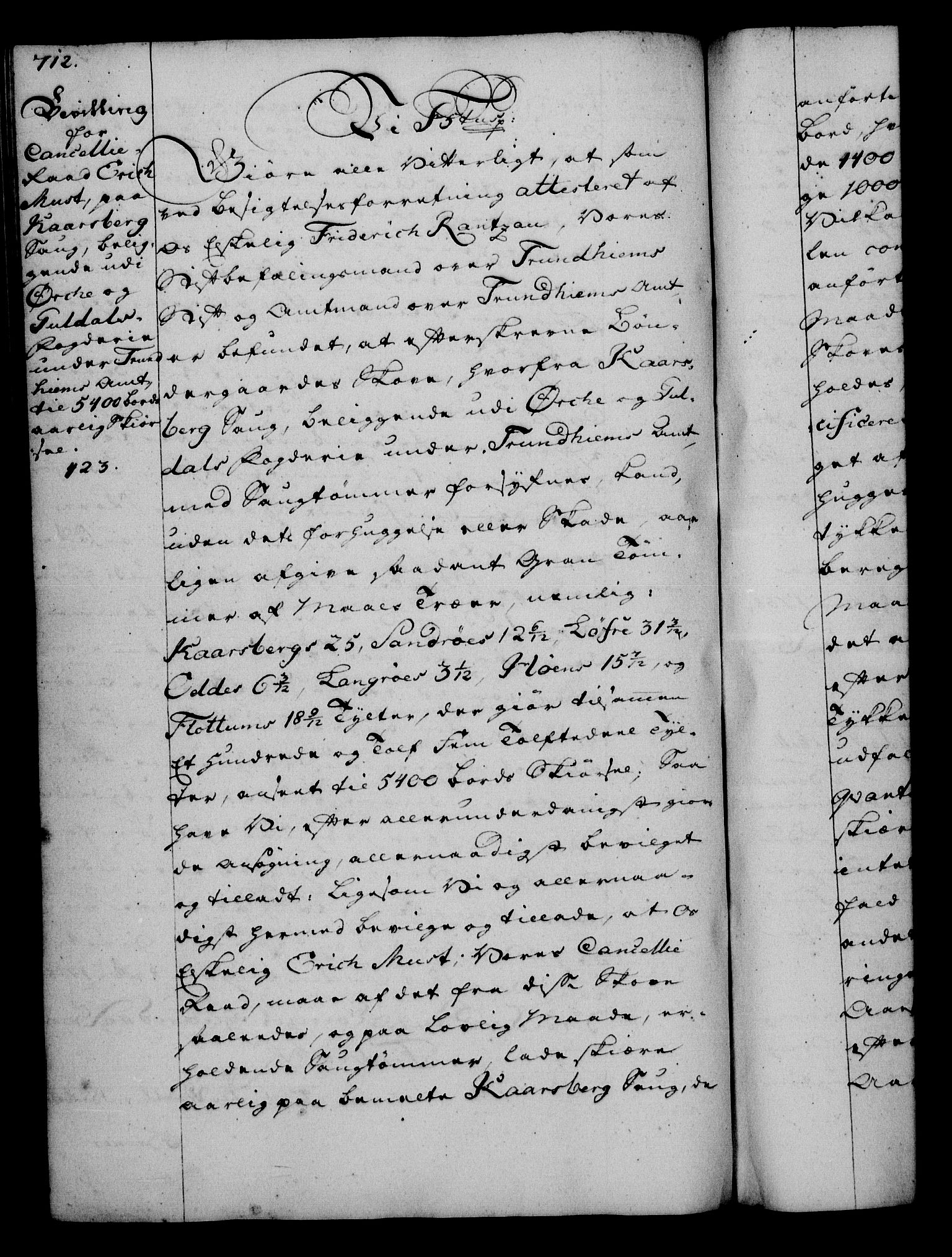 Rentekammeret, Kammerkanselliet, RA/EA-3111/G/Gg/Gga/L0006: Norsk ekspedisjonsprotokoll med register (merket RK 53.6), 1749-1759, p. 712