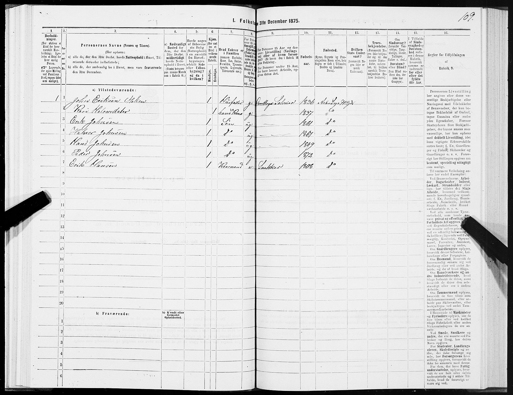 SAT, 1875 census for 1645P Haltdalen, 1875, p. 5109