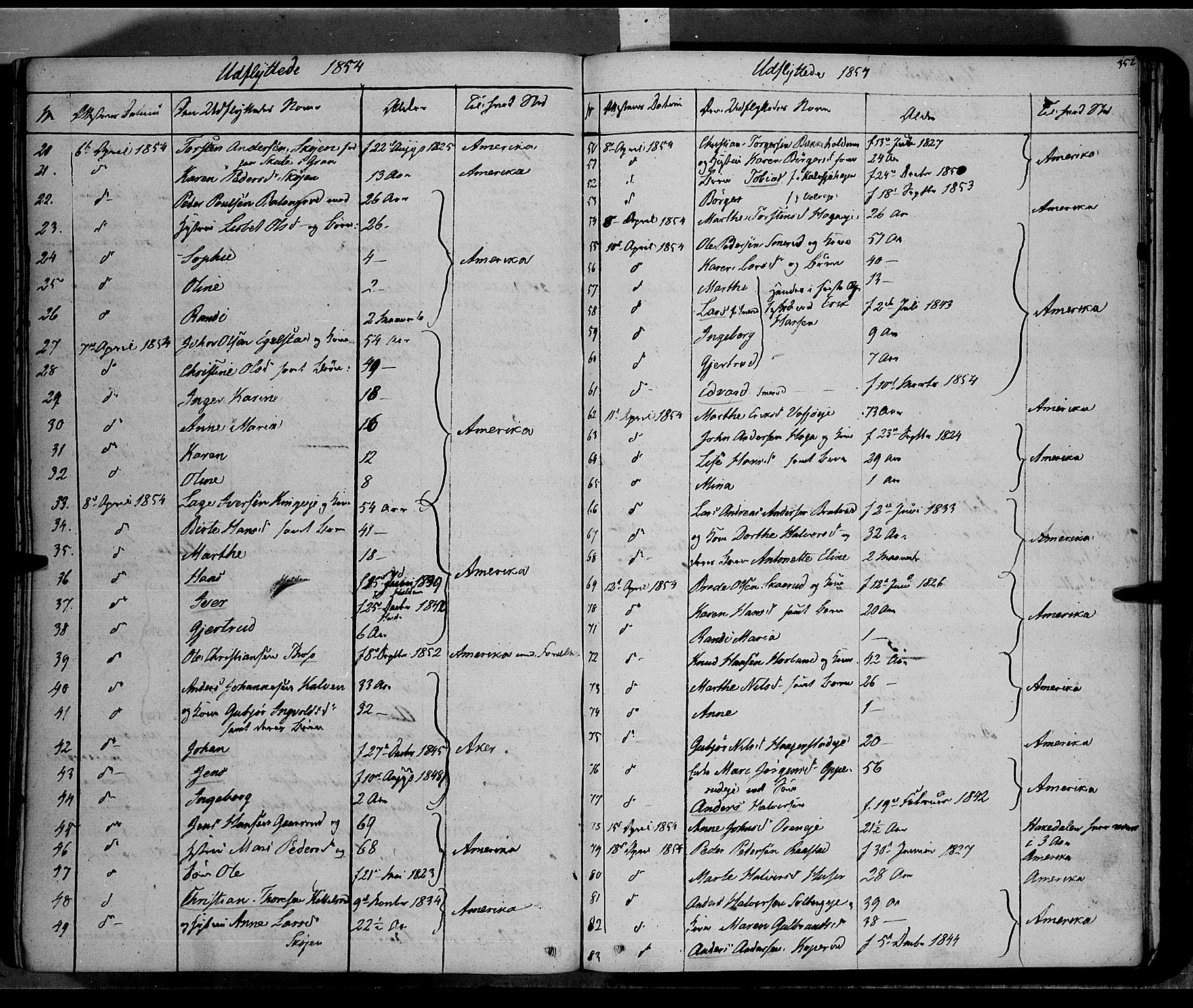 Jevnaker prestekontor, SAH/PREST-116/H/Ha/Haa/L0006: Parish register (official) no. 6, 1837-1857, p. 352
