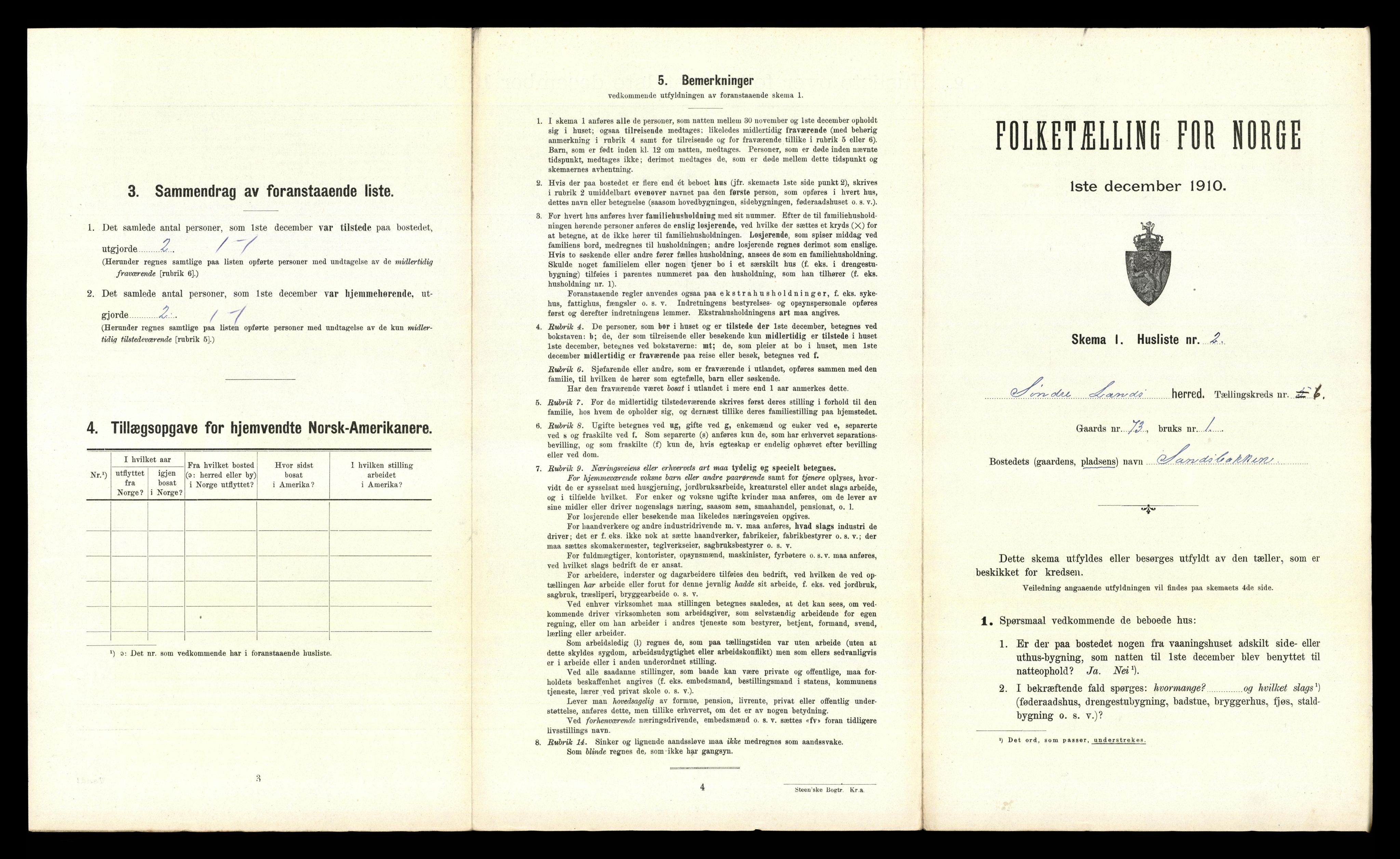 RA, 1910 census for Søndre Land, 1910, p. 1384