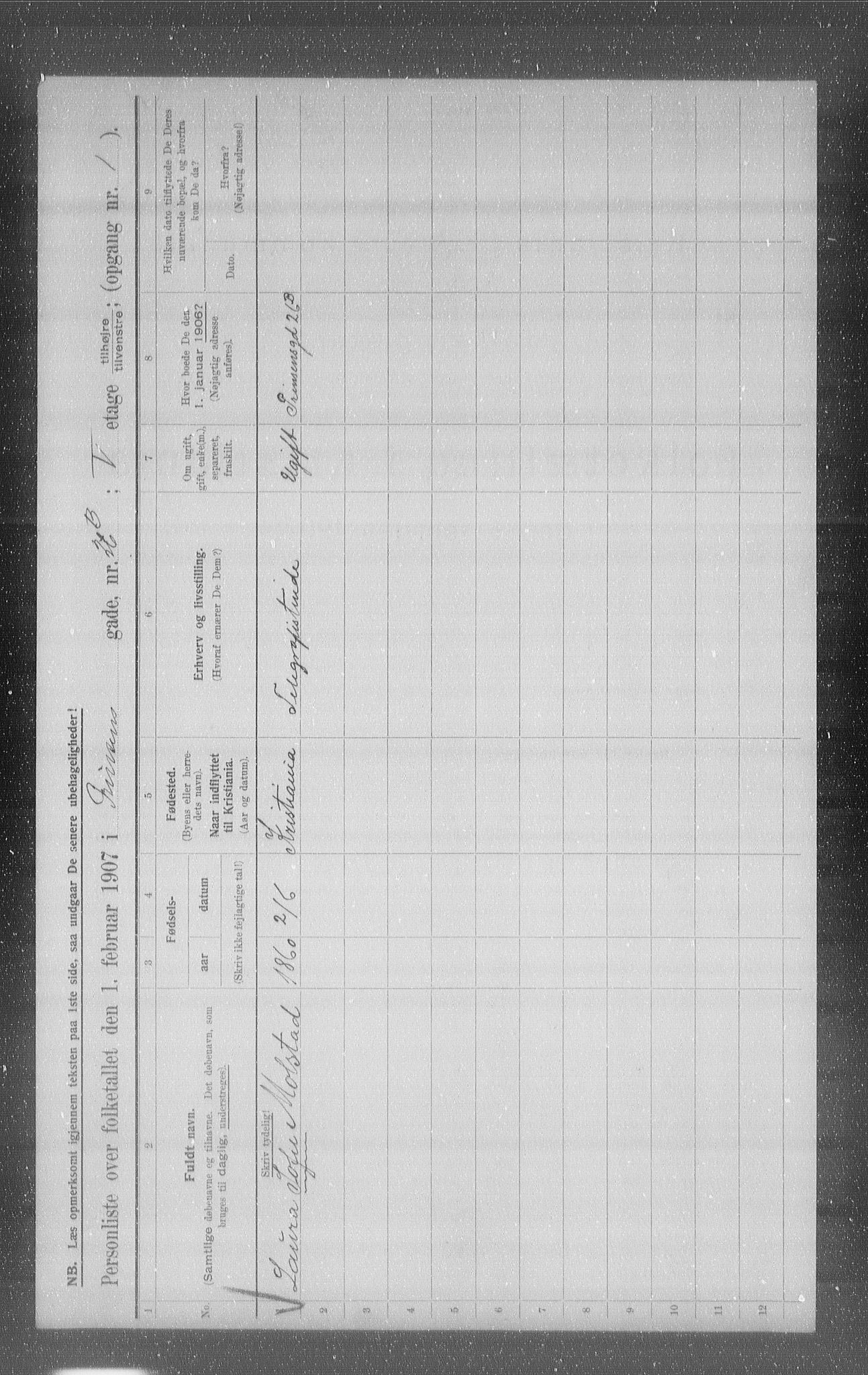 OBA, Municipal Census 1907 for Kristiania, 1907, p. 41555