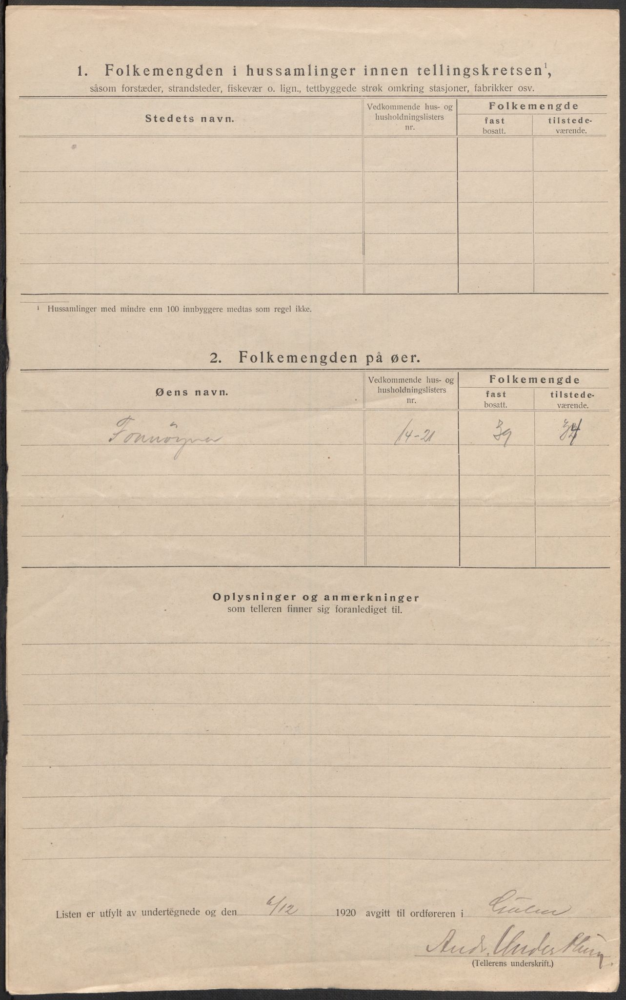 SAB, 1920 census for Gulen, 1920, p. 19