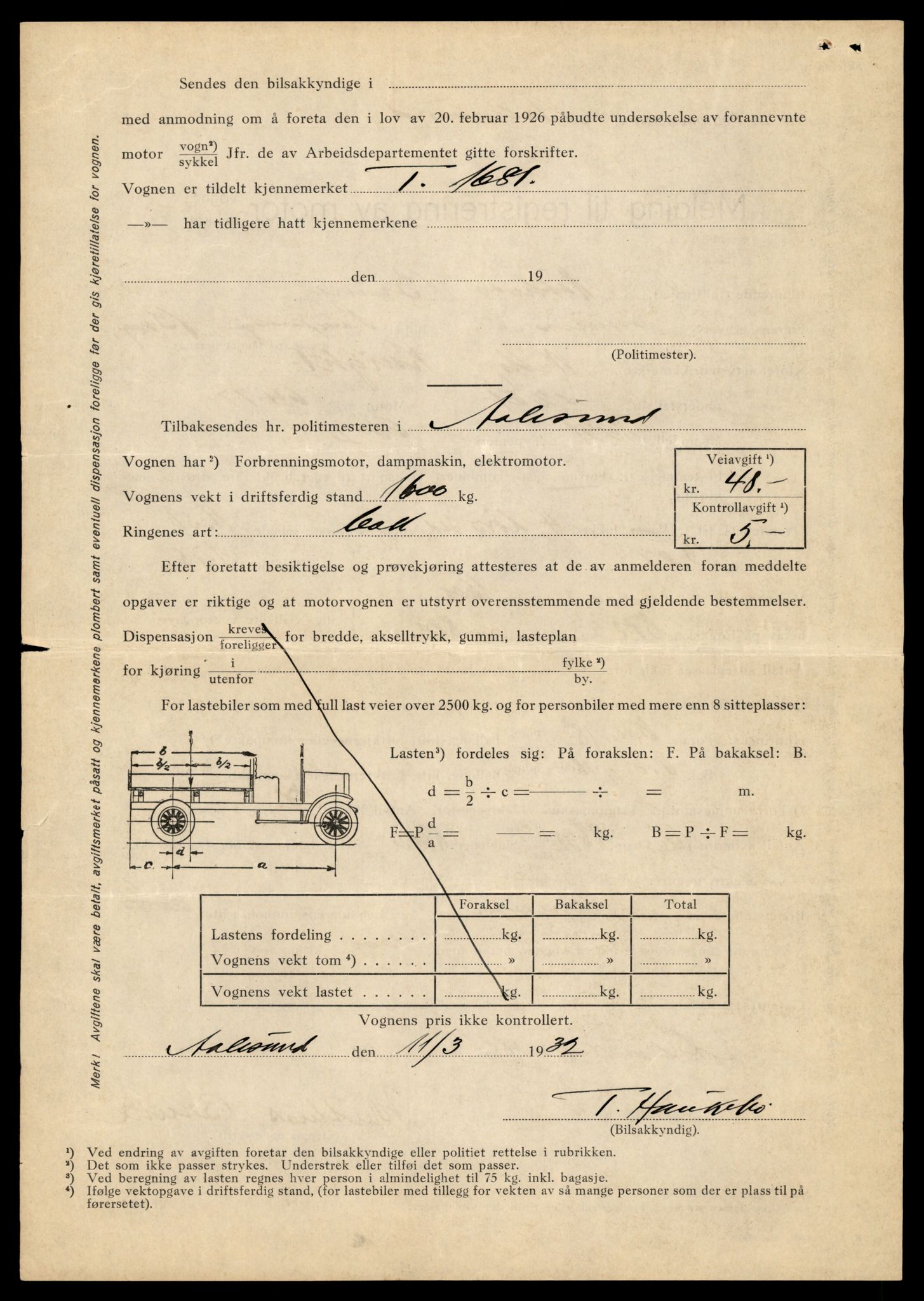 Møre og Romsdal vegkontor - Ålesund trafikkstasjon, AV/SAT-A-4099/F/Fe/L0003: Registreringskort for kjøretøy T 232 - T 340, 1927-1998, p. 2375