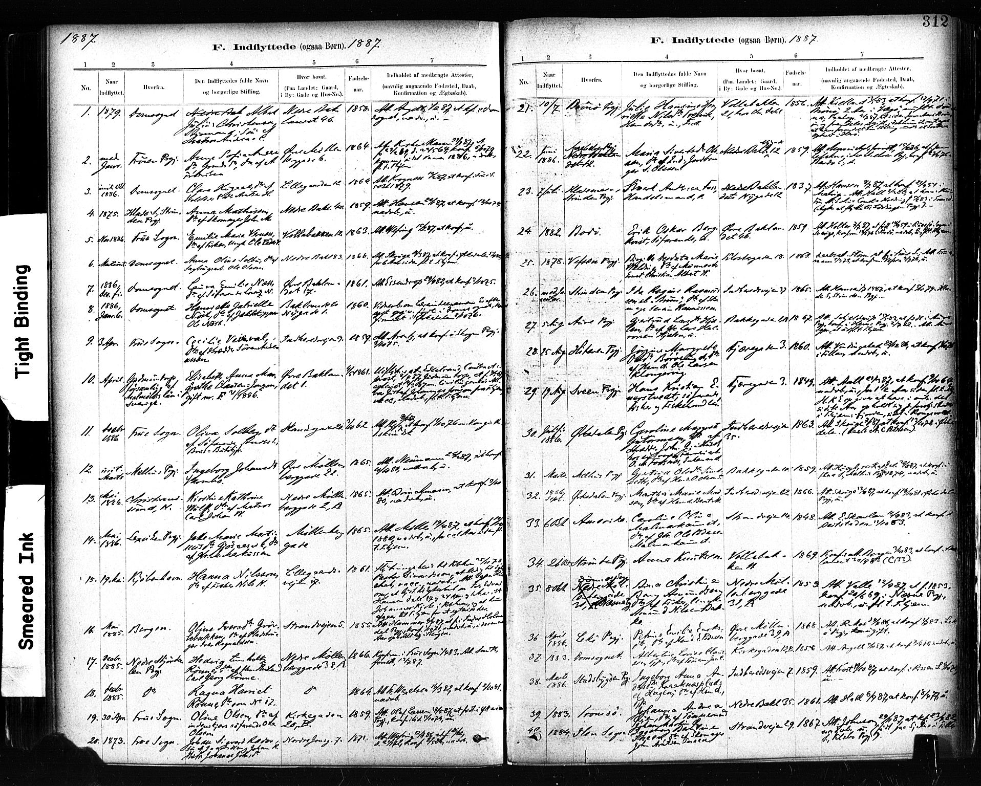 Ministerialprotokoller, klokkerbøker og fødselsregistre - Sør-Trøndelag, SAT/A-1456/604/L0189: Parish register (official) no. 604A10, 1878-1892, p. 312