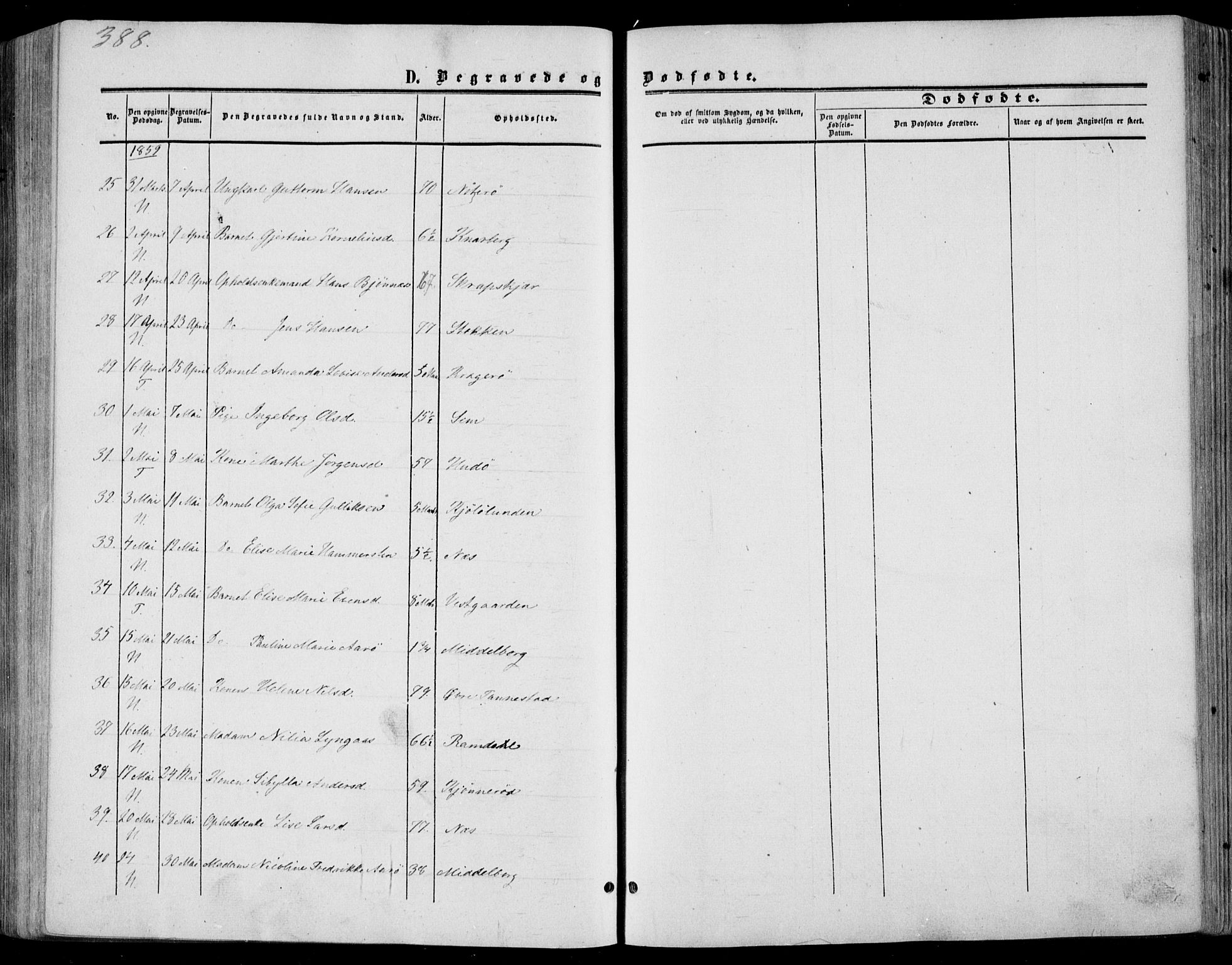 Nøtterøy kirkebøker, AV/SAKO-A-354/F/Fa/L0006: Parish register (official) no. I 6, 1852-1864, p. 388