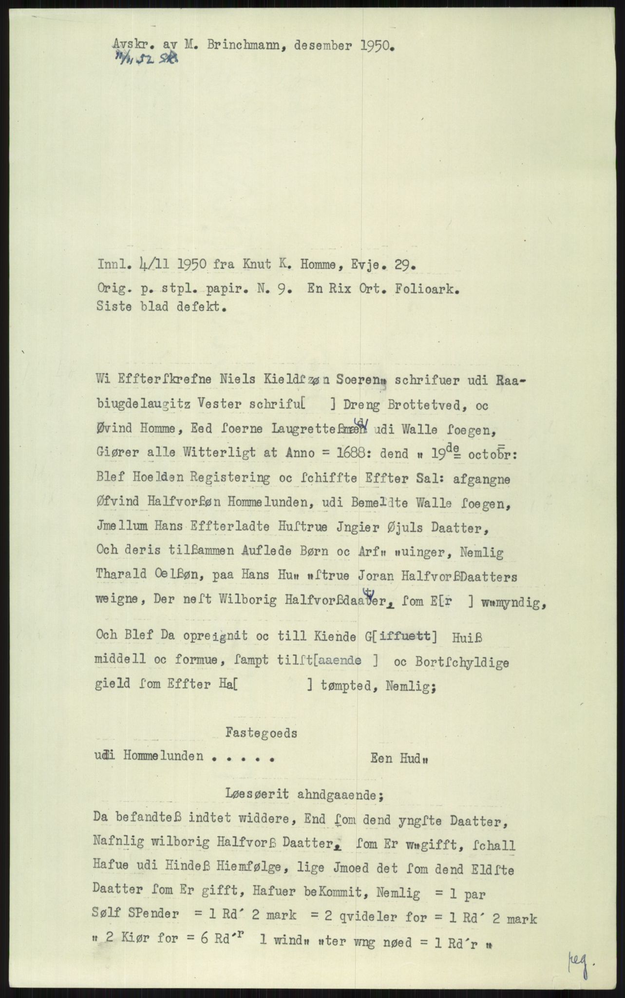 Samlinger til kildeutgivelse, Diplomavskriftsamlingen, AV/RA-EA-4053/H/Ha, p. 2874