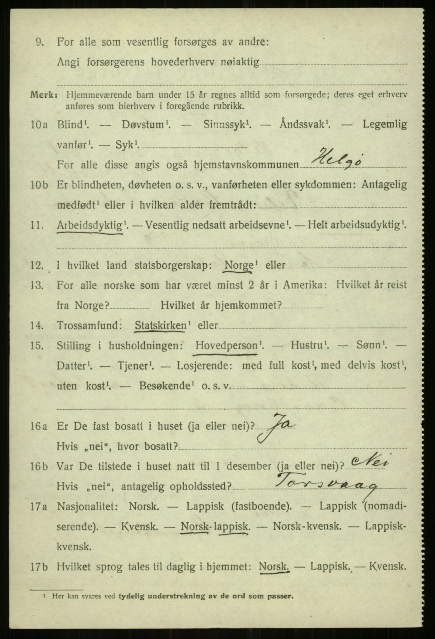 SATØ, 1920 census for Helgøy, 1920, p. 837