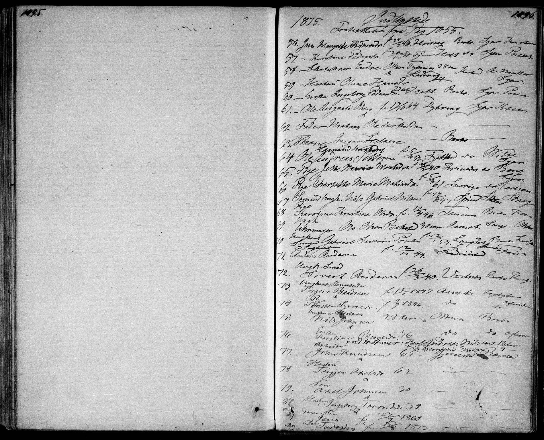 Tromøy sokneprestkontor, AV/SAK-1111-0041/F/Fa/L0008: Parish register (official) no. A 8, 1870-1877, p. 1095-1096