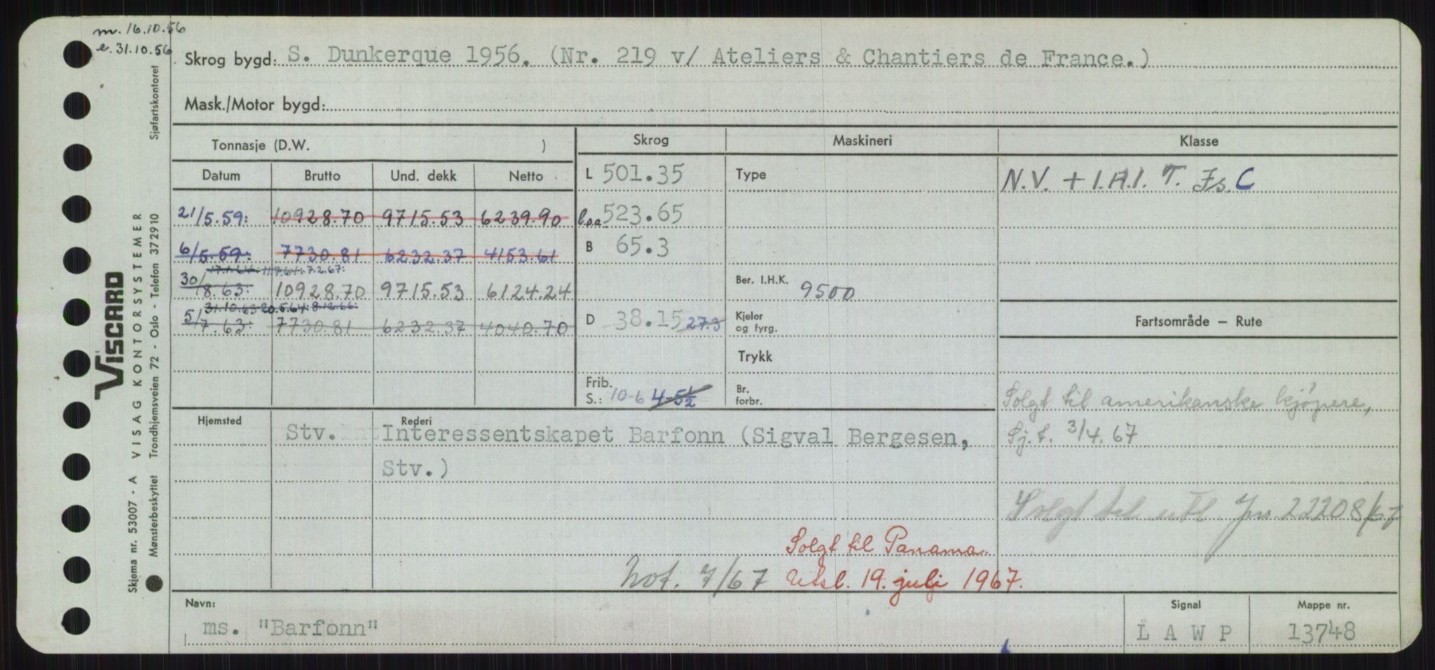 Sjøfartsdirektoratet med forløpere, Skipsmålingen, AV/RA-S-1627/H/Hd/L0003: Fartøy, B-Bev, p. 287