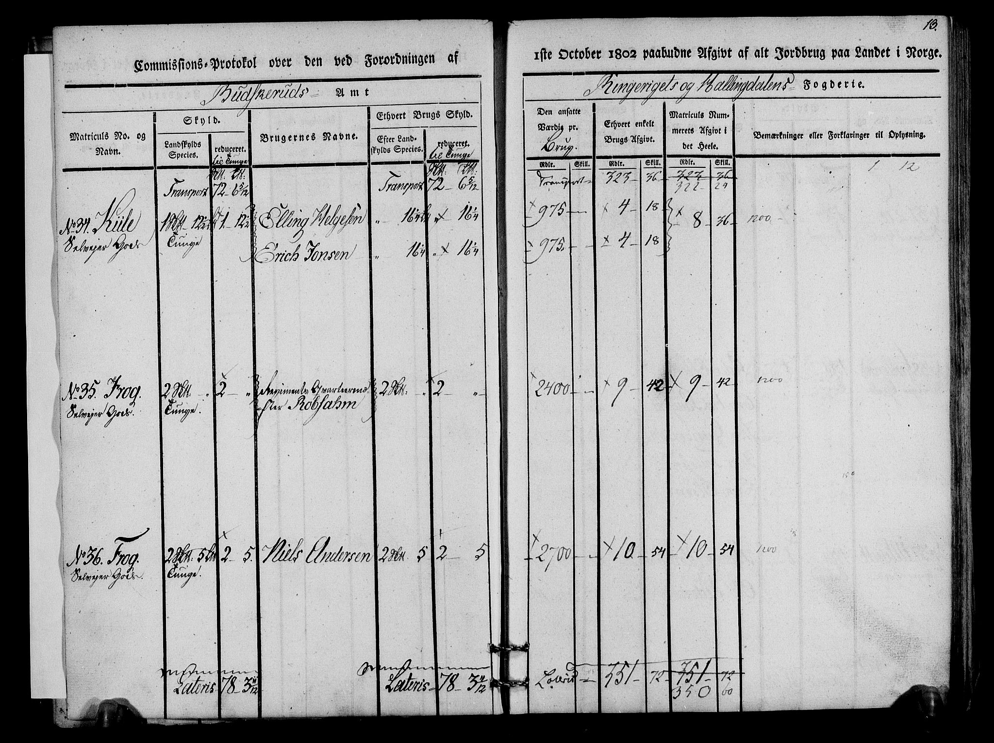 Rentekammeret inntil 1814, Realistisk ordnet avdeling, AV/RA-EA-4070/N/Ne/Nea/L0045: Ringerike og Hallingdal fogderi. Kommisjonsprotokoll for Norderhov prestegjeld, 1803, p. 15