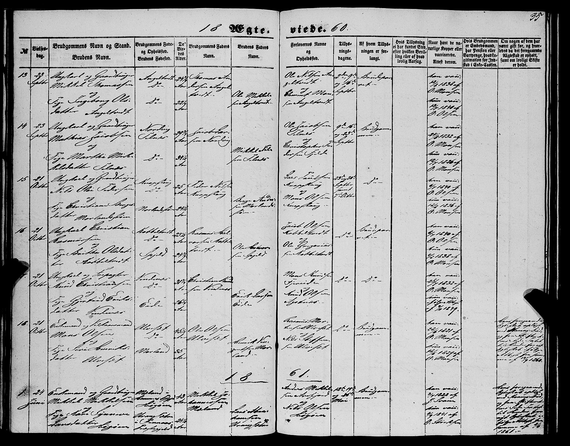 Fjell sokneprestembete, AV/SAB-A-75301/H/Haa: Parish register (official) no. A 6, 1849-1877, p. 35