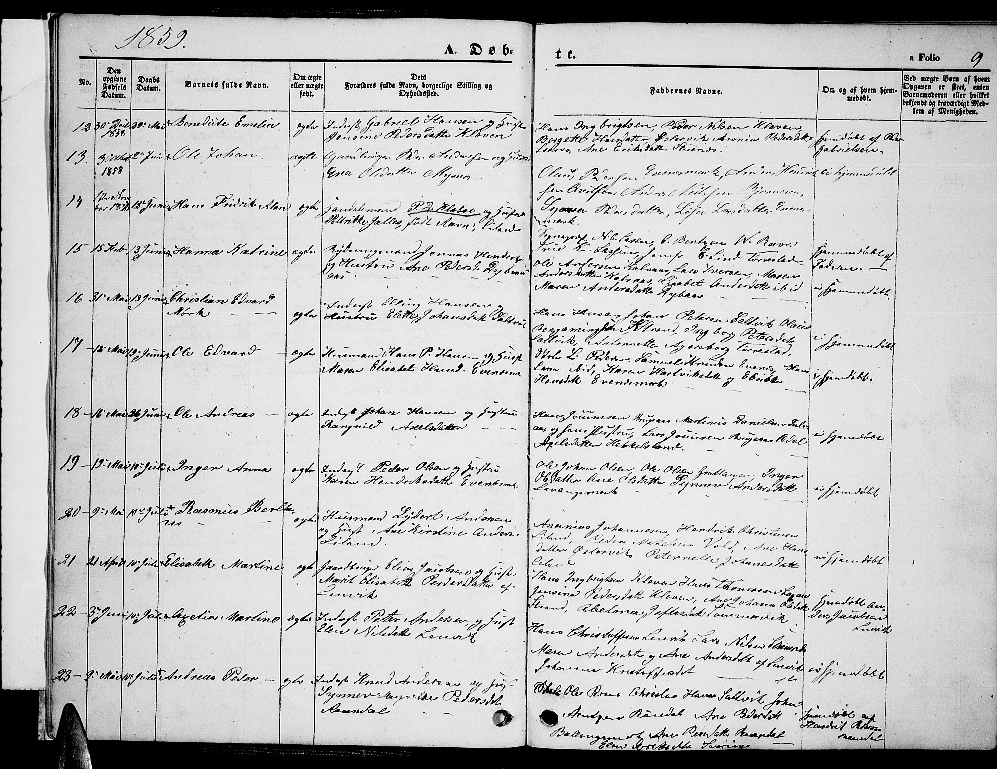 Ministerialprotokoller, klokkerbøker og fødselsregistre - Nordland, AV/SAT-A-1459/863/L0912: Parish register (copy) no. 863C02, 1858-1876, p. 9