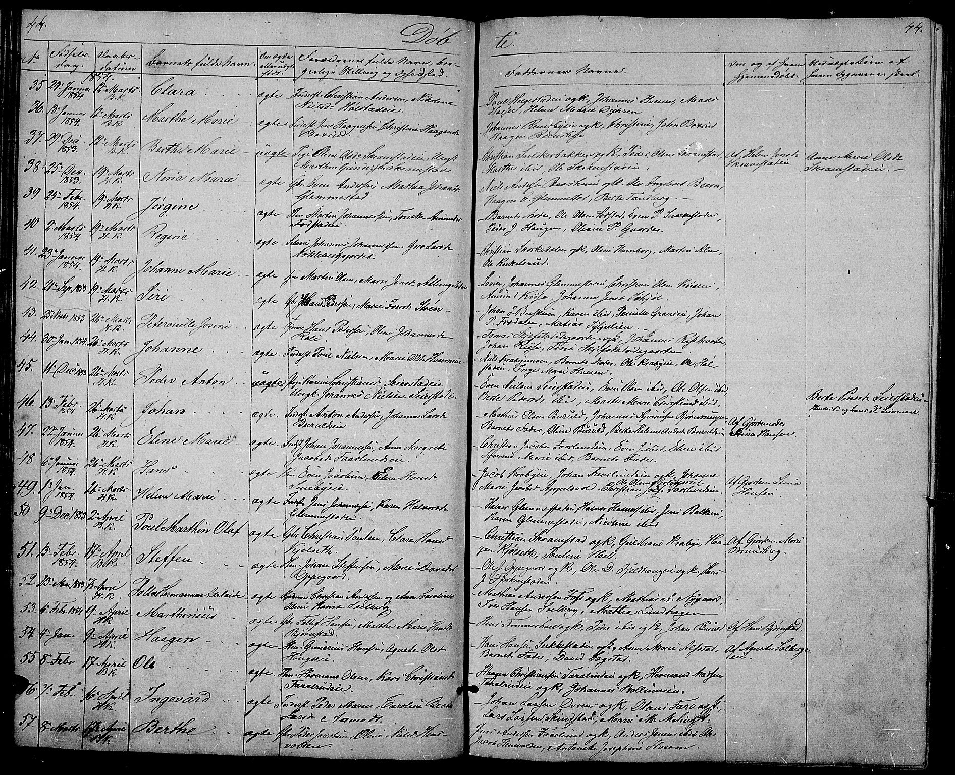 Østre Toten prestekontor, AV/SAH-PREST-104/H/Ha/Hab/L0003: Parish register (copy) no. 3, 1848-1857, p. 44