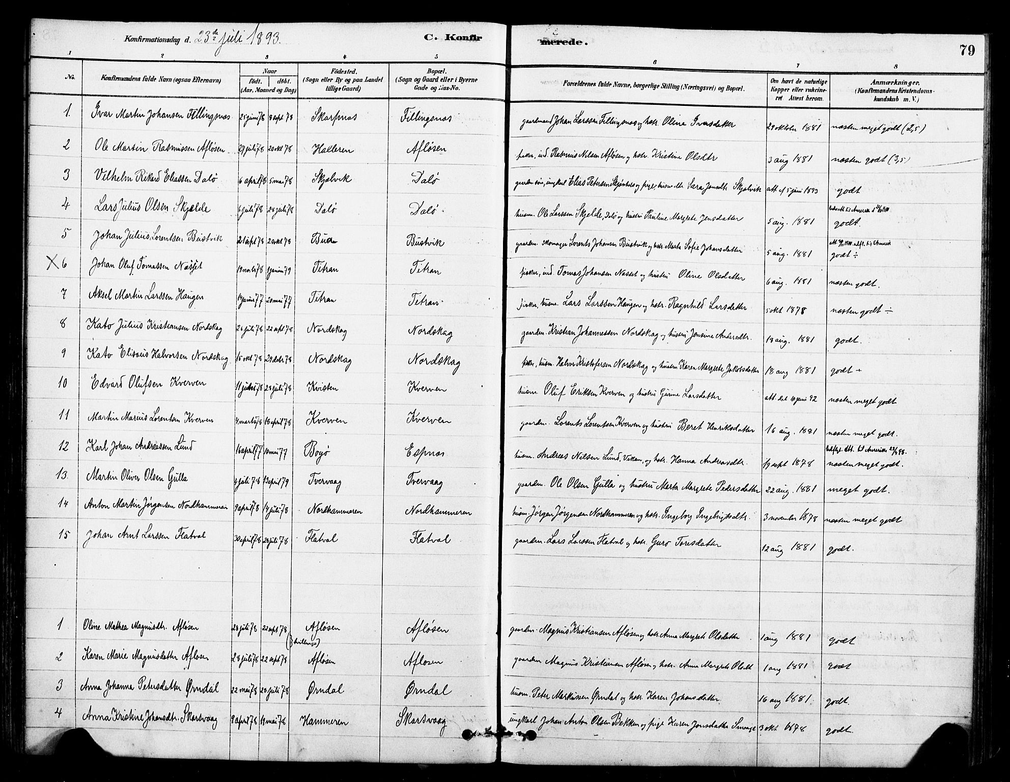 Ministerialprotokoller, klokkerbøker og fødselsregistre - Sør-Trøndelag, AV/SAT-A-1456/641/L0595: Parish register (official) no. 641A01, 1882-1897, p. 79