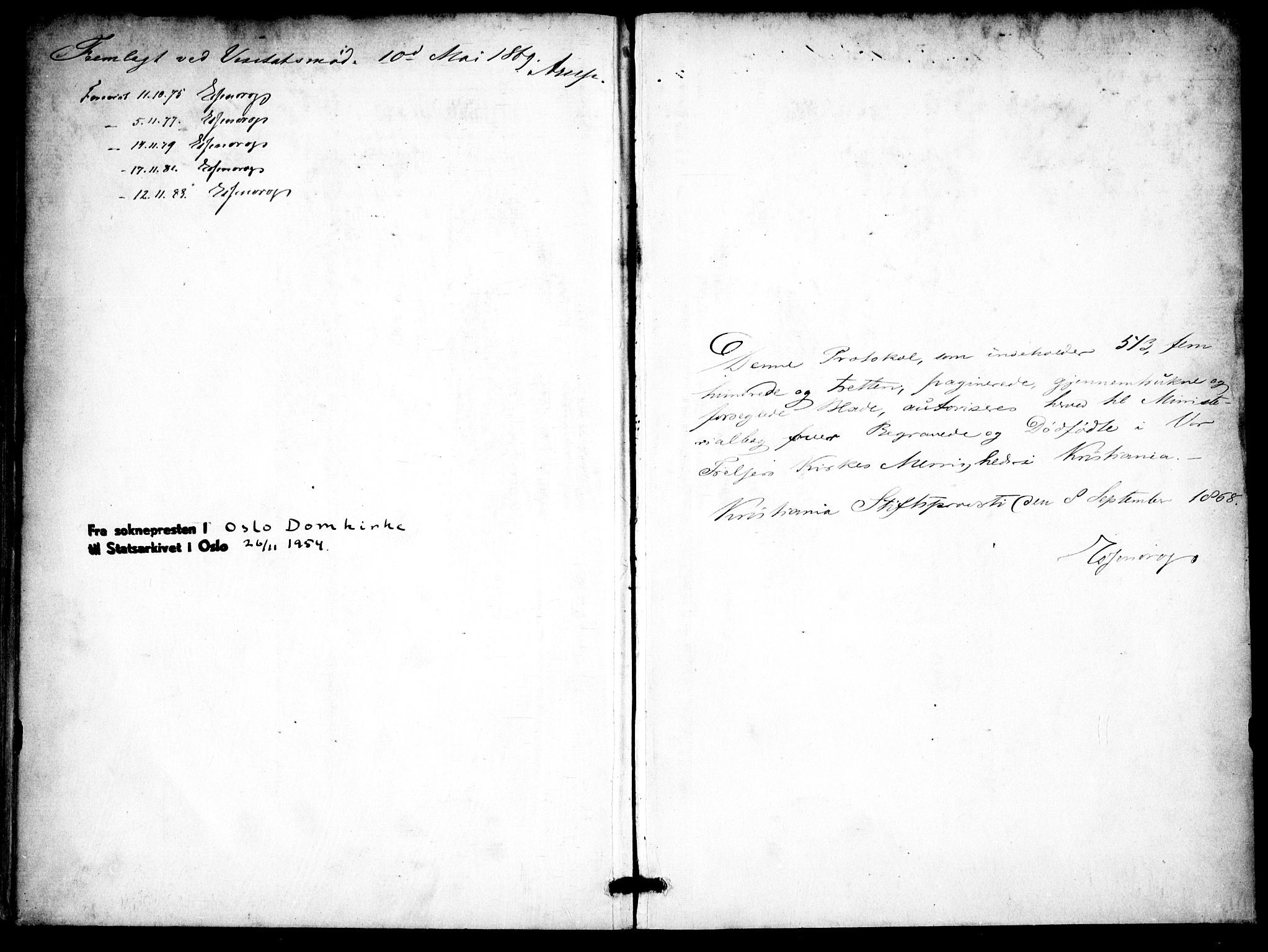 Oslo domkirke Kirkebøker, AV/SAO-A-10752/F/Fa/L0026: Parish register (official) no. 26, 1867-1884