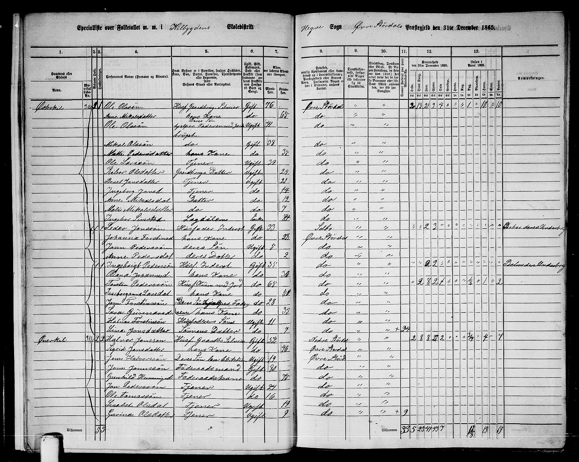 RA, 1865 census for Øvre Stjørdal, 1865, p. 12