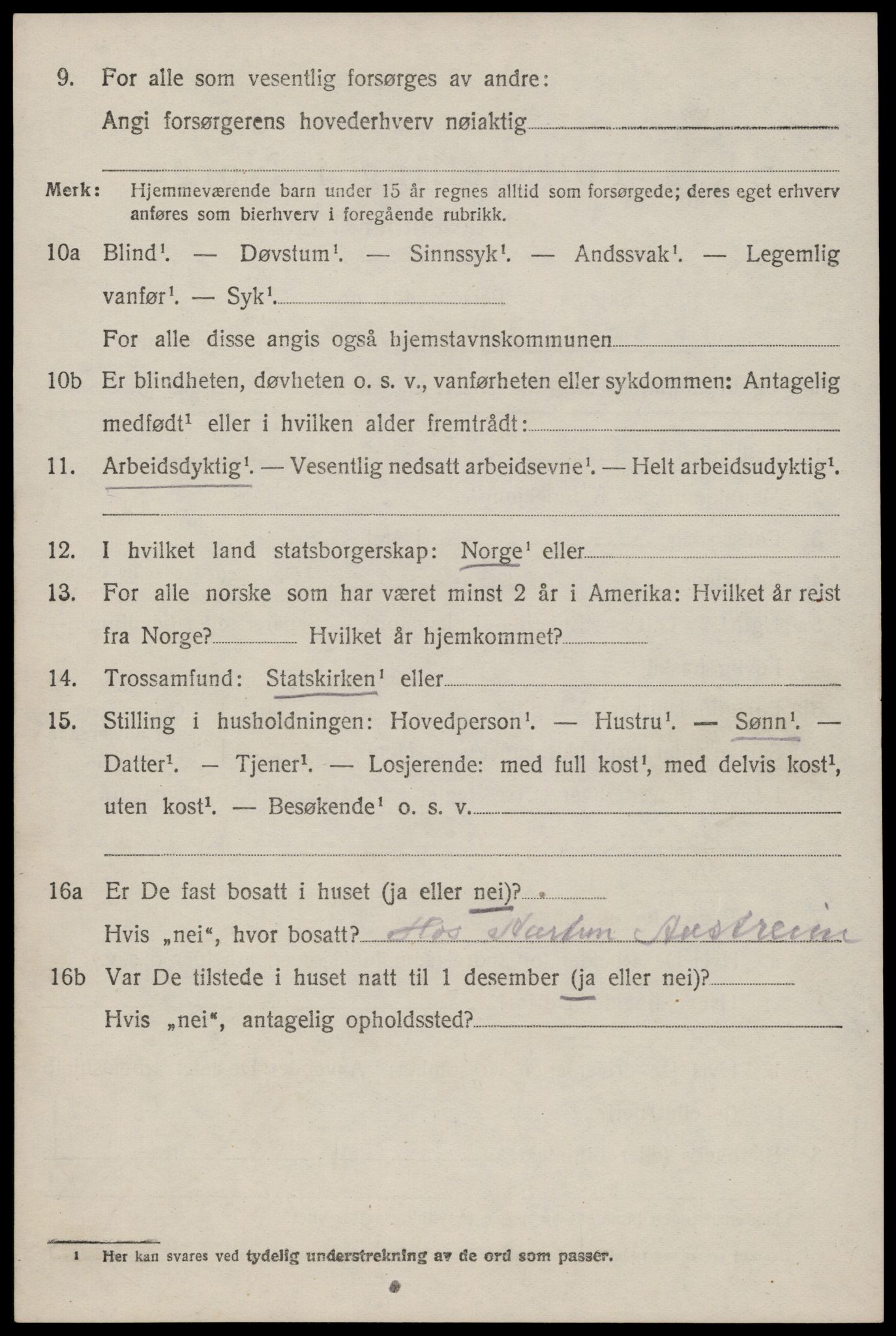 SAST, 1920 census for Lund, 1920, p. 3873