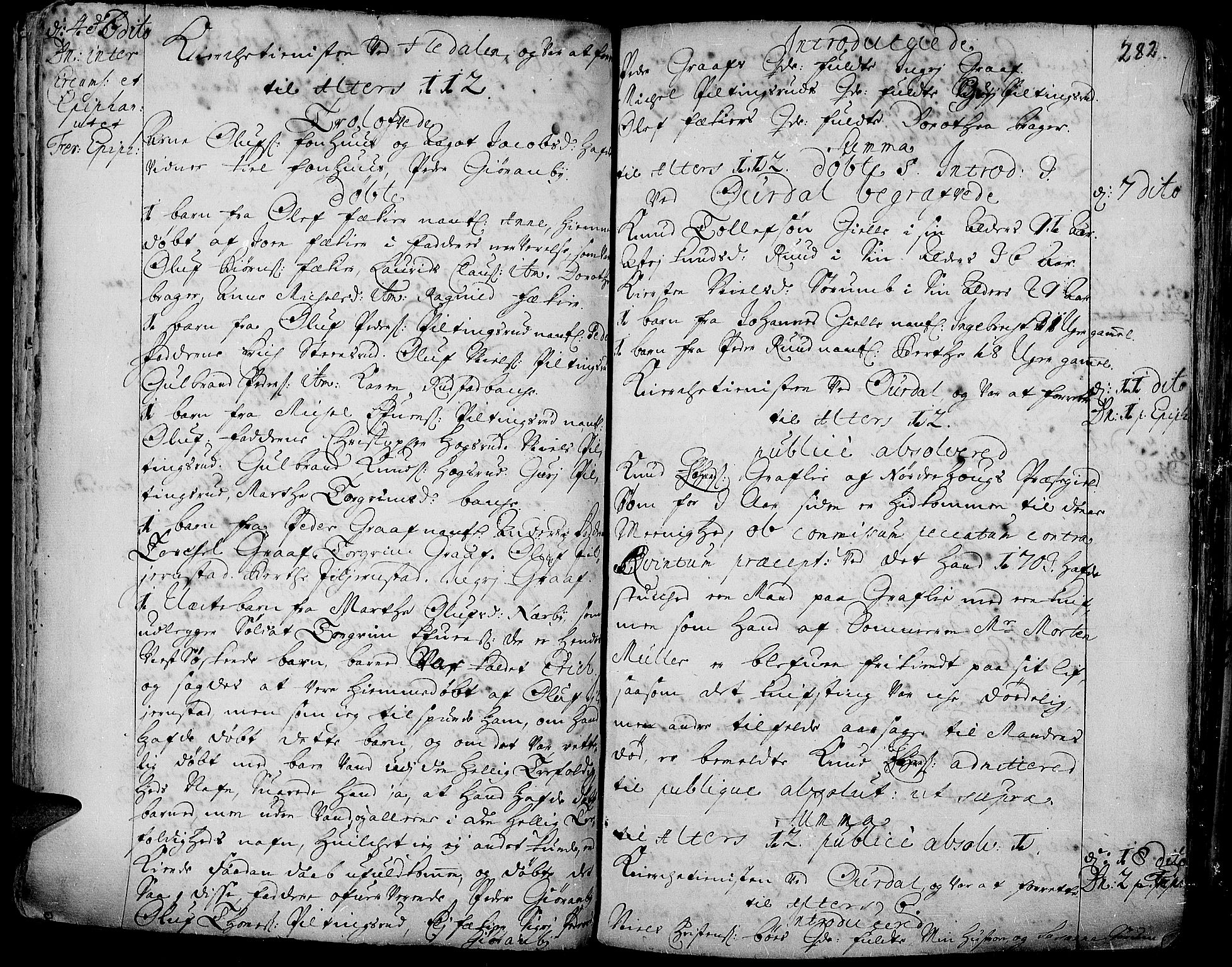 Aurdal prestekontor, SAH/PREST-126/H/Ha/Haa/L0001: Parish register (official) no. 1-3, 1692-1730, p. 282