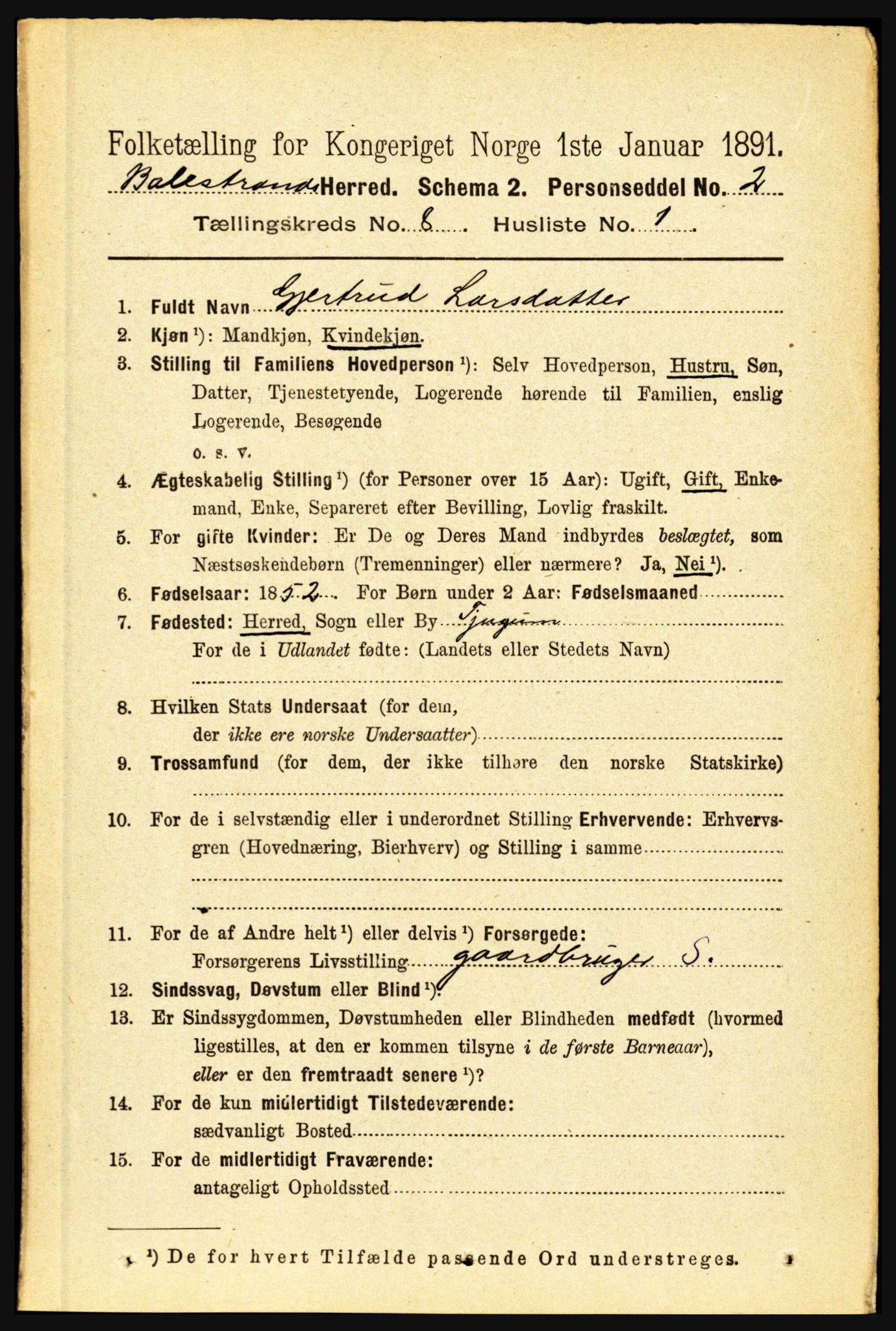 RA, 1891 census for 1418 Balestrand, 1891, p. 1730