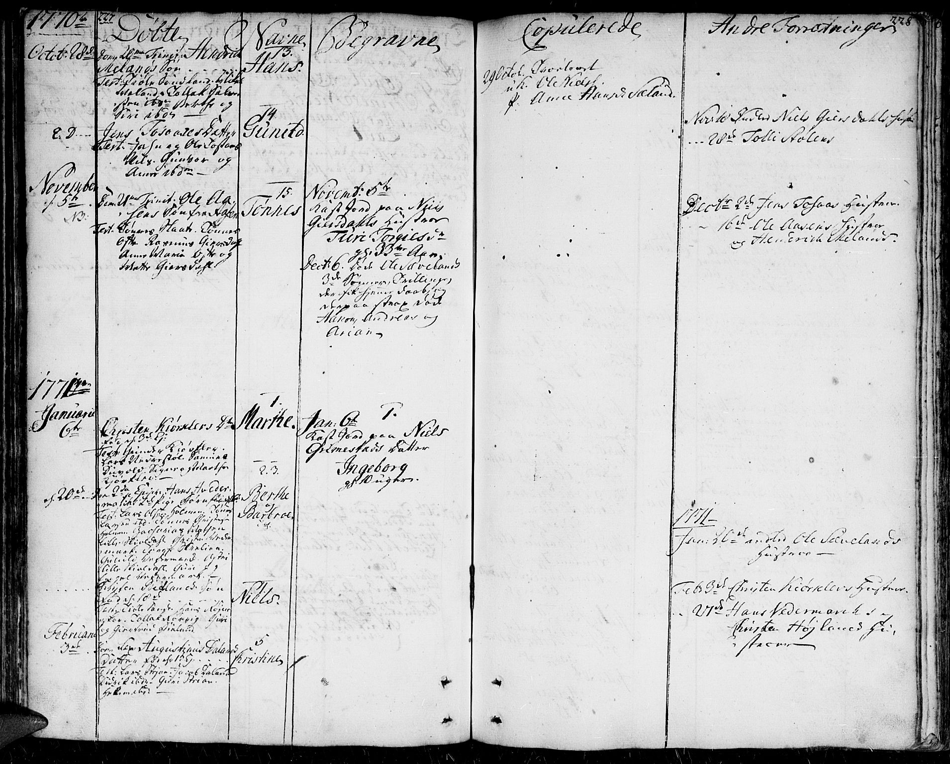 Herad sokneprestkontor, AV/SAK-1111-0018/F/Fa/Faa/L0001: Parish register (official) no. A 1 /1, 1768-1799, p. 227-228