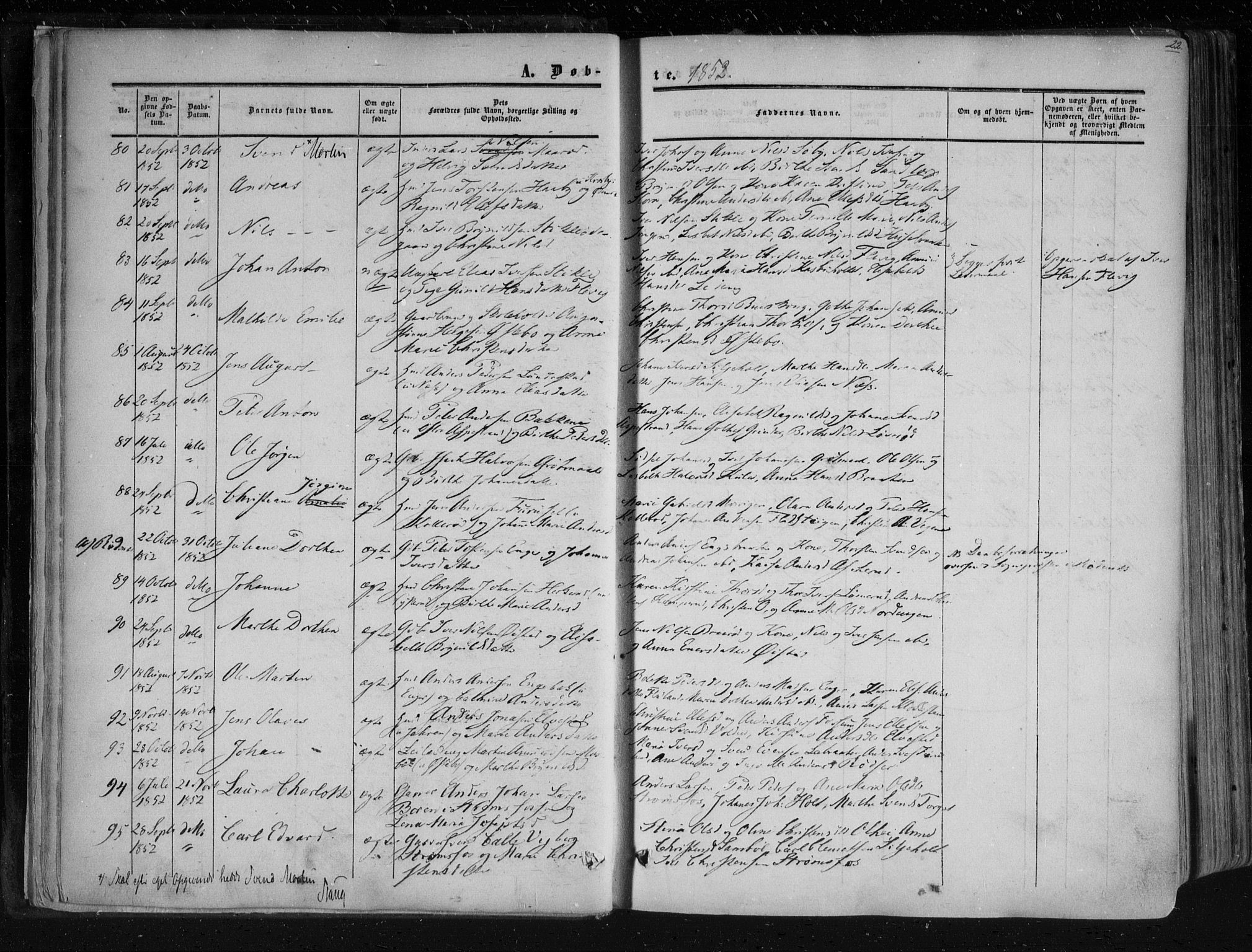 Aremark prestekontor Kirkebøker, SAO/A-10899/F/Fc/L0003: Parish register (official) no. III 3, 1850-1865, p. 22