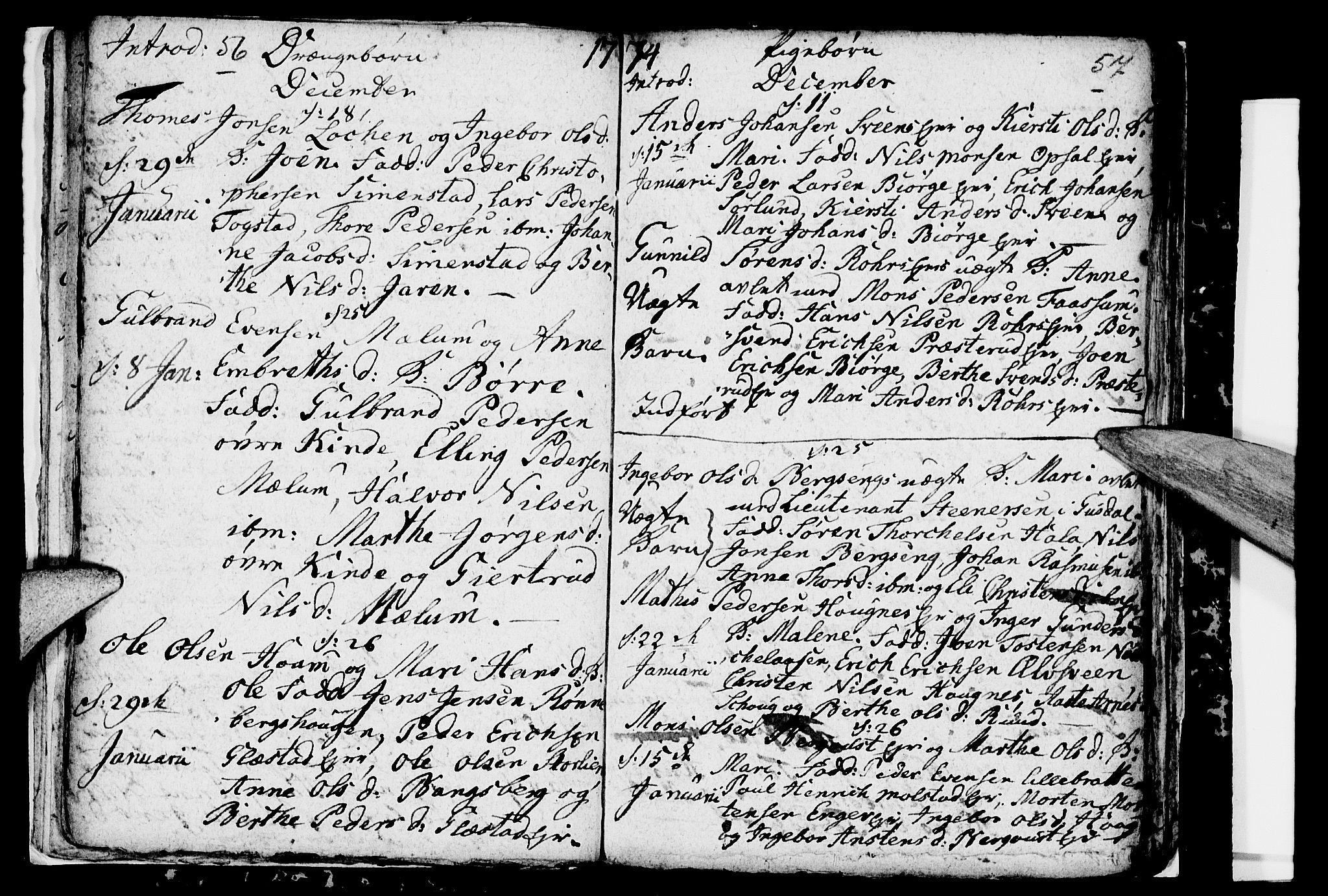 Ringsaker prestekontor, SAH/PREST-014/I/Ia/L0005/0001: Parish register draft no. 1A, 1773-1775, p. 56-57
