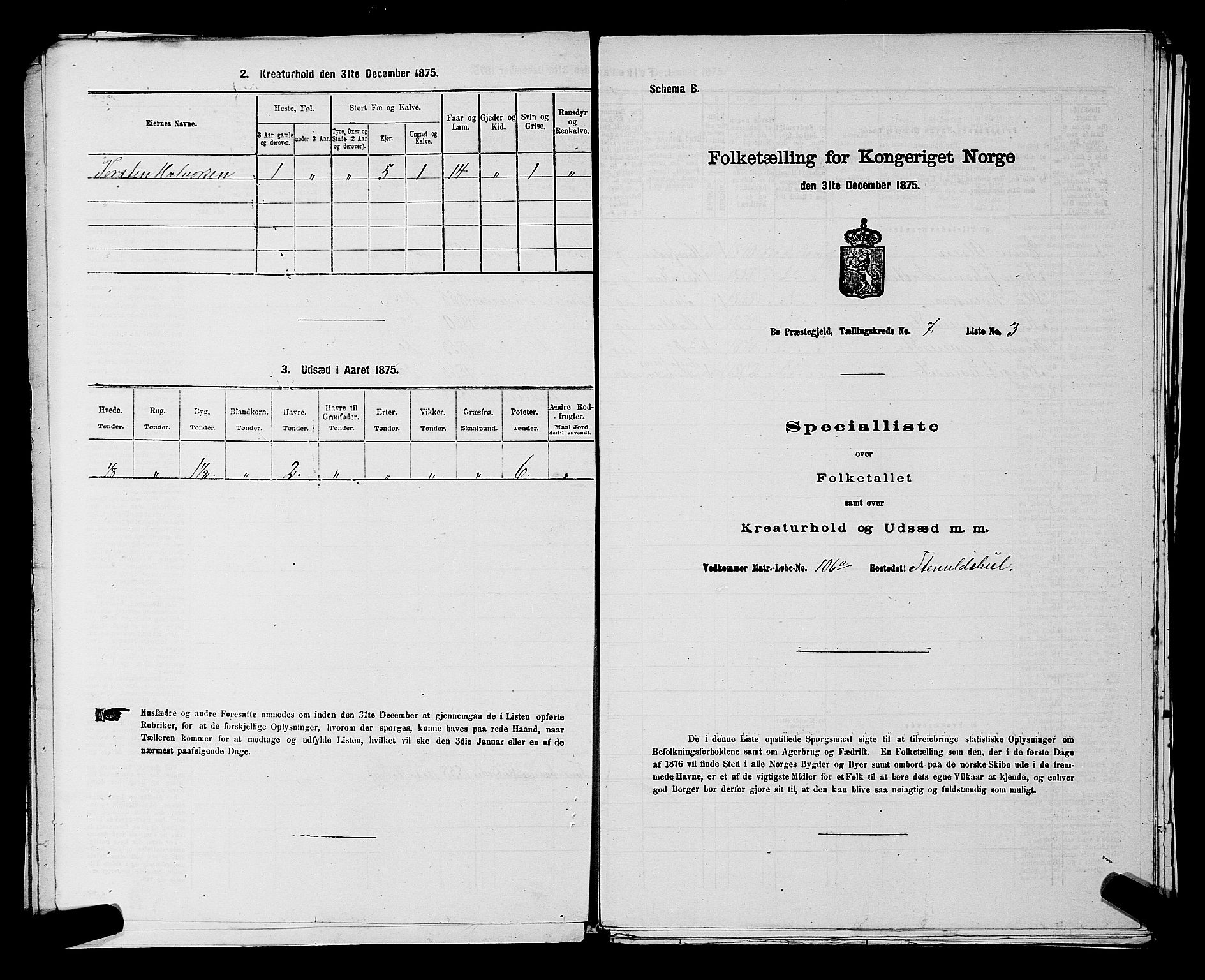 SAKO, 1875 census for 0821P Bø, 1875, p. 1004