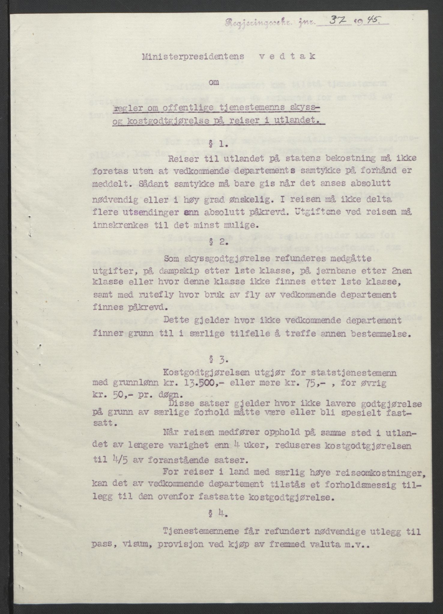 NS-administrasjonen 1940-1945 (Statsrådsekretariatet, de kommisariske statsråder mm), AV/RA-S-4279/D/Db/L0101/0001: -- / Lover og vedtak, 1945, p. 200