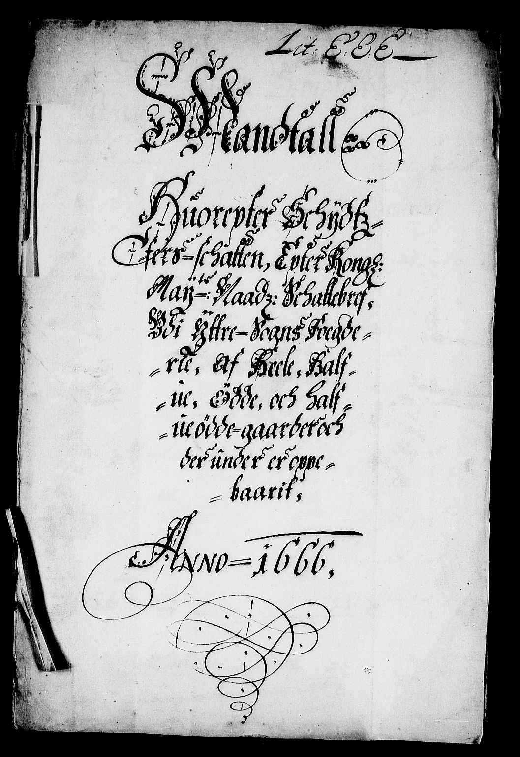 Rentekammeret inntil 1814, Reviderte regnskaper, Stiftamtstueregnskaper, Bergen stiftamt, RA/EA-6043/R/Rc/L0022: Bergen stiftamt, 1666