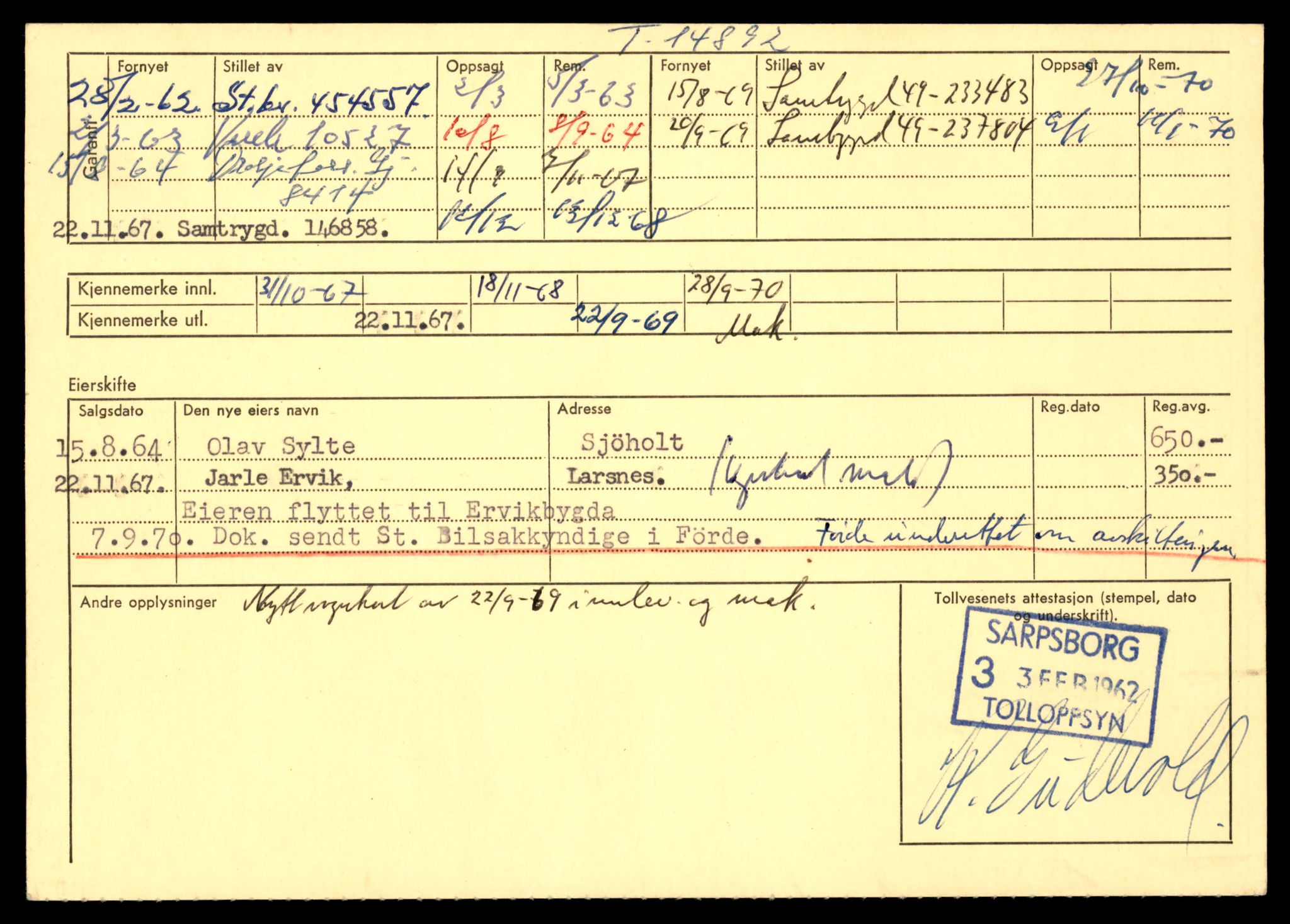 Møre og Romsdal vegkontor - Ålesund trafikkstasjon, AV/SAT-A-4099/F/Fe/L0049: Registreringskort for kjøretøy T 14864 - T 18613, 1927-1998, p. 726