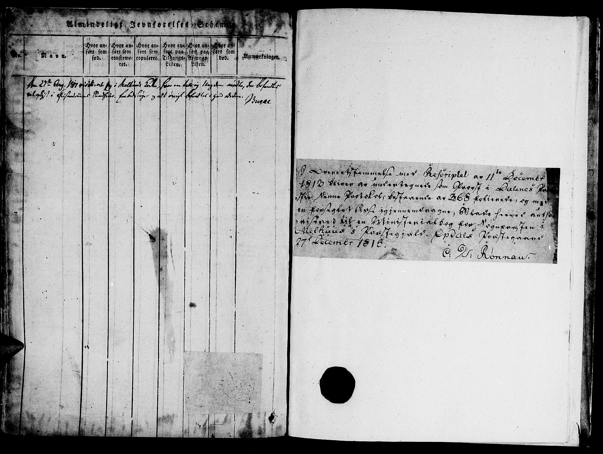 Ministerialprotokoller, klokkerbøker og fødselsregistre - Sør-Trøndelag, SAT/A-1456/691/L1065: Parish register (official) no. 691A03 /1, 1816-1826