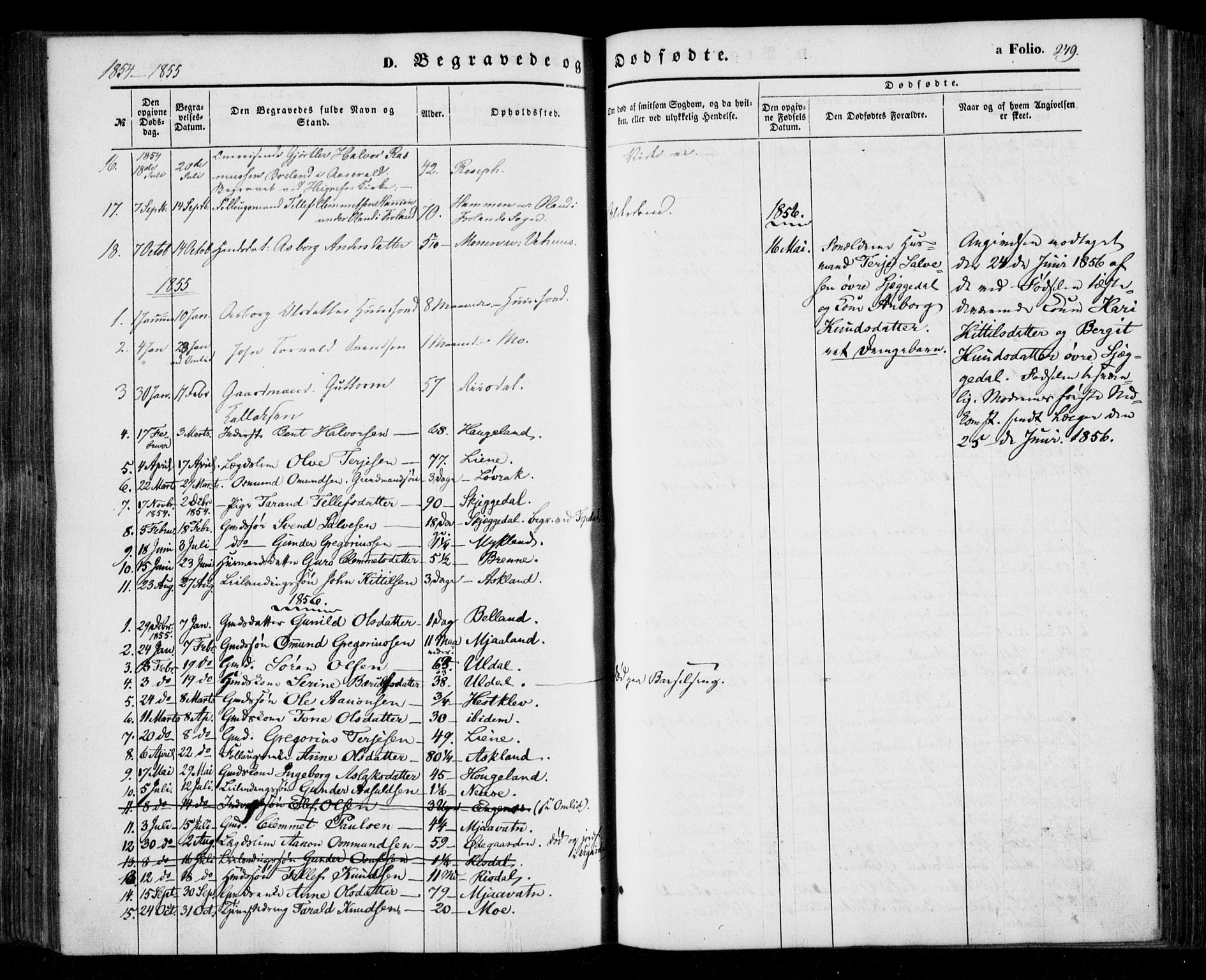 Åmli sokneprestkontor, SAK/1111-0050/F/Fa/Fac/L0008: Parish register (official) no. A 8, 1852-1869, p. 249