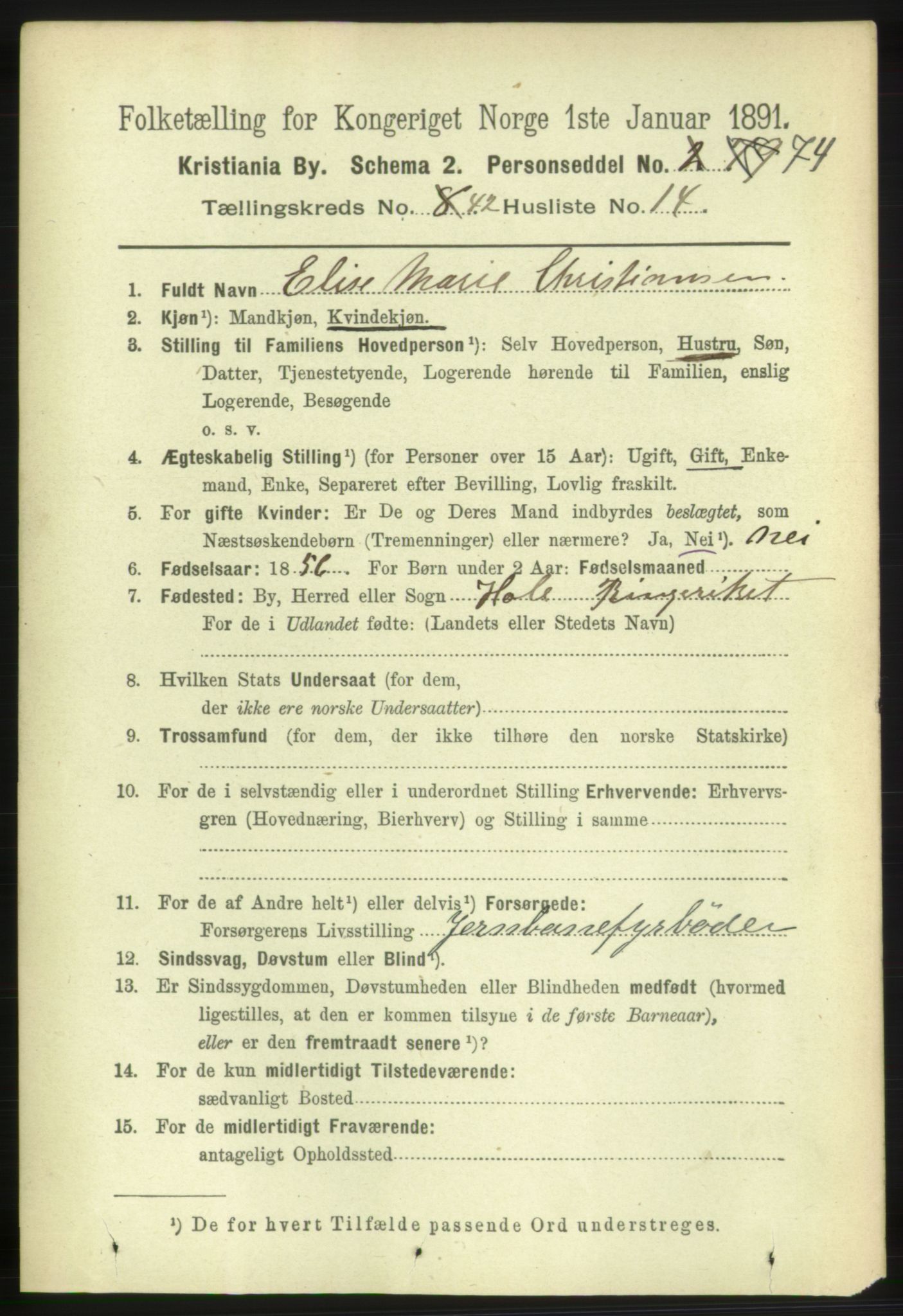 RA, 1891 census for 0301 Kristiania, 1891, p. 25502