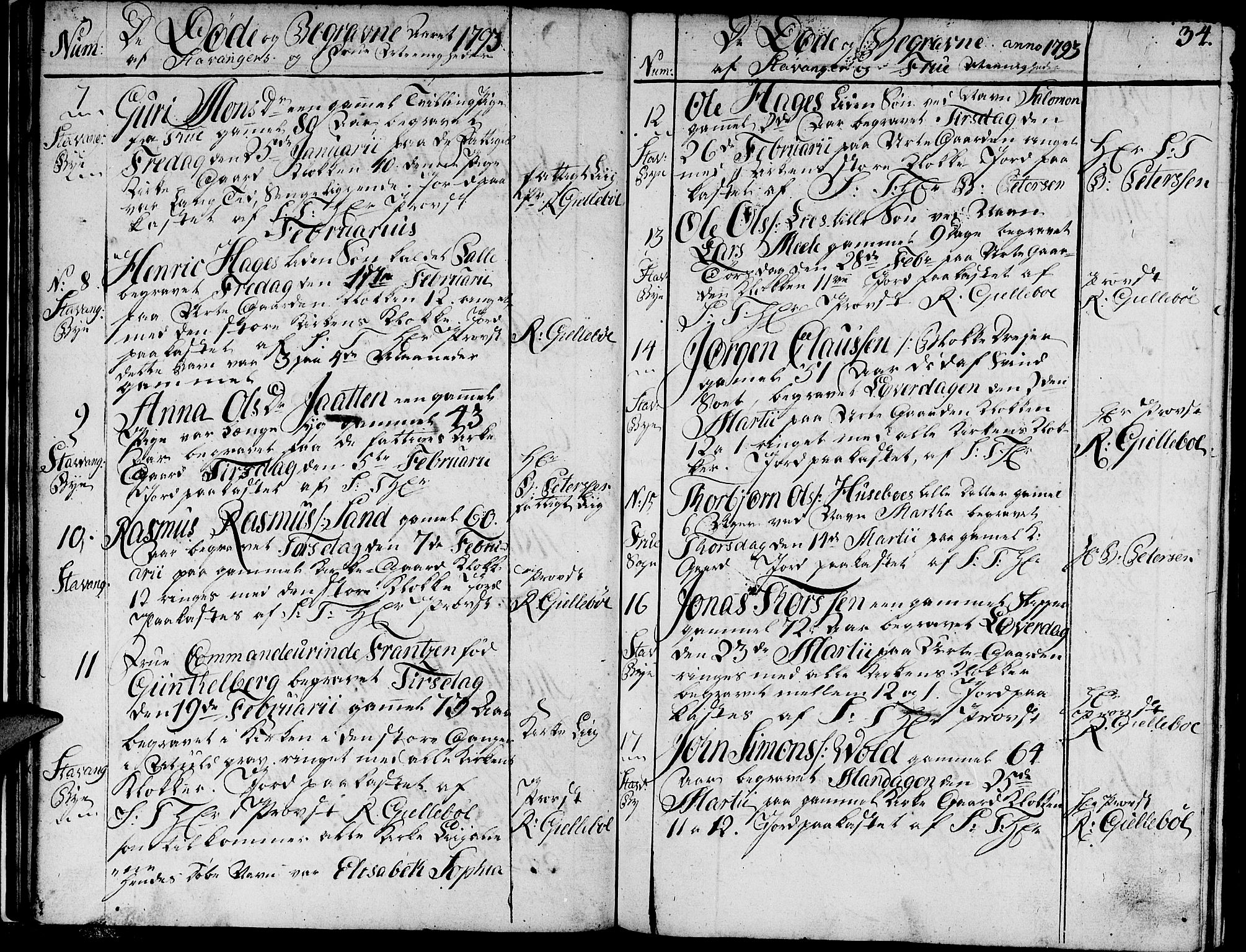 Domkirken sokneprestkontor, AV/SAST-A-101812/001/30/30BA/L0007: Parish register (official) no. A 7, 1789-1815, p. 34