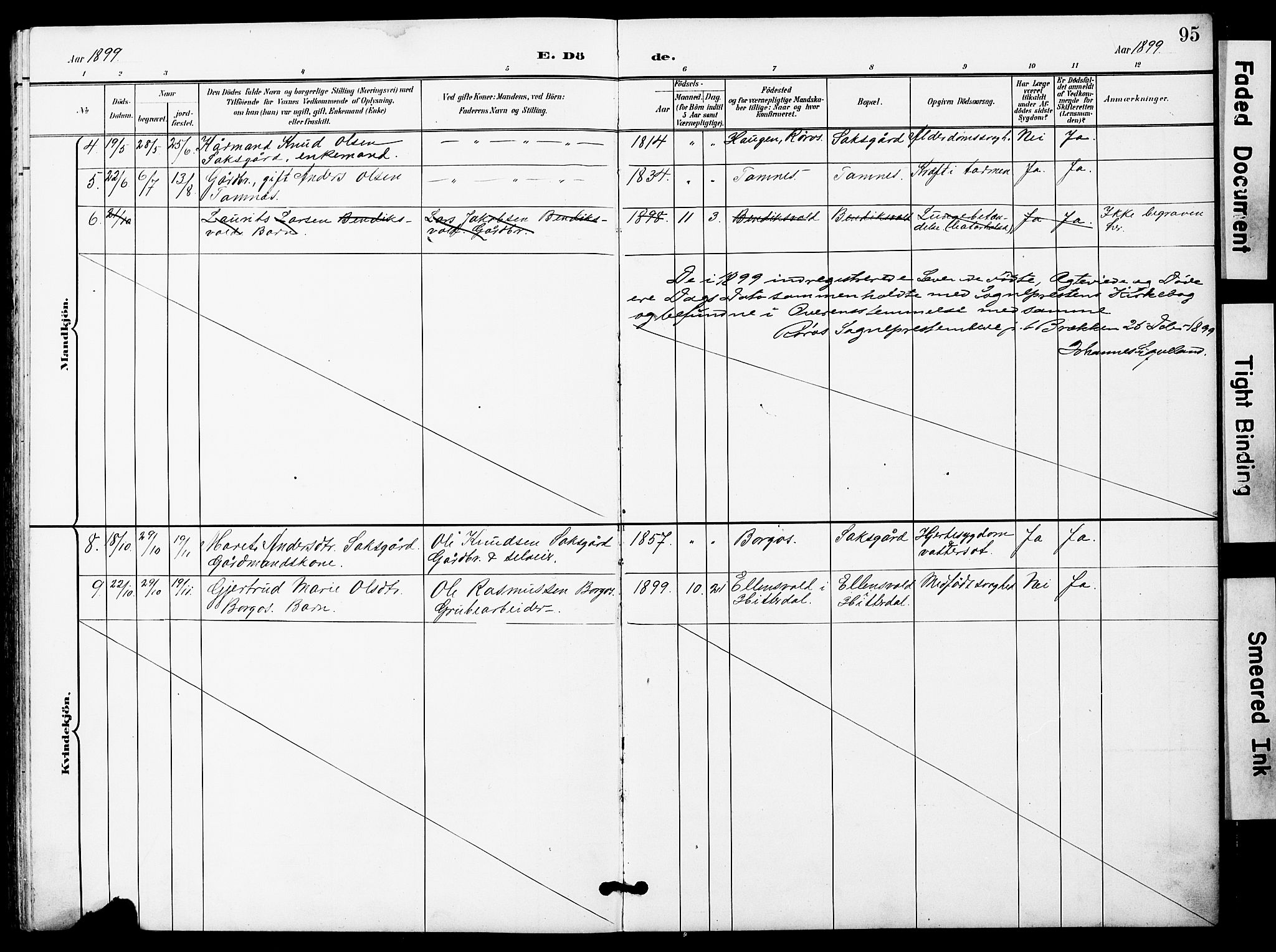 Ministerialprotokoller, klokkerbøker og fødselsregistre - Sør-Trøndelag, SAT/A-1456/683/L0950: Parish register (copy) no. 683C02, 1897-1918, p. 95