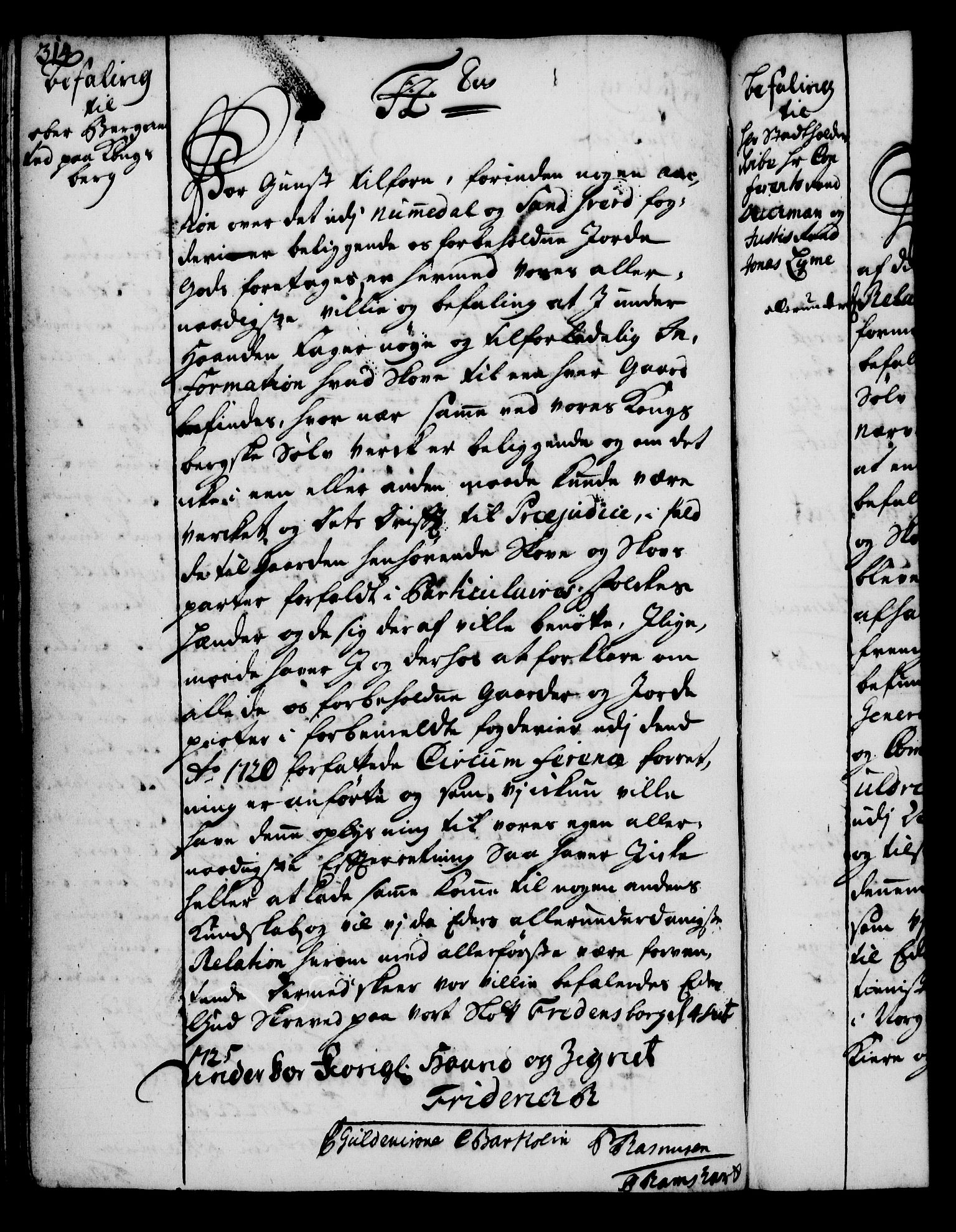 Rentekammeret, Kammerkanselliet, RA/EA-3111/G/Gg/Gga/L0002: Norsk ekspedisjonsprotokoll med register (merket RK 53.2), 1723-1727, p. 314