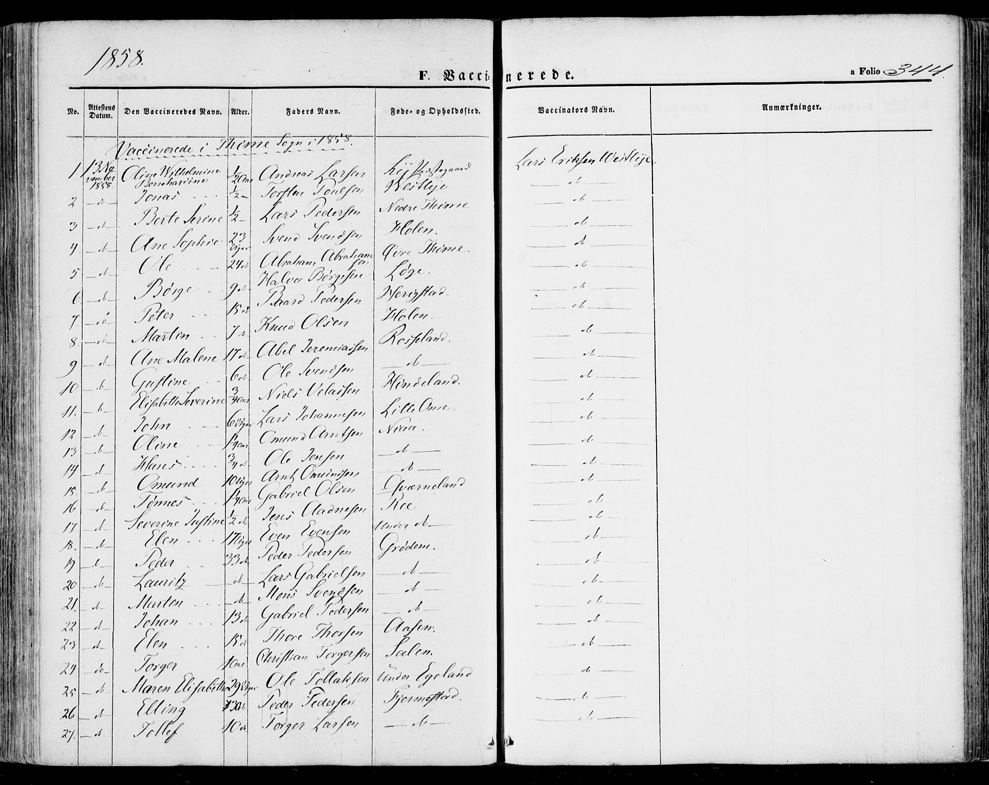 Lye sokneprestkontor, AV/SAST-A-101794/001/30BA/L0007: Parish register (official) no. A 6, 1856-1871, p. 344